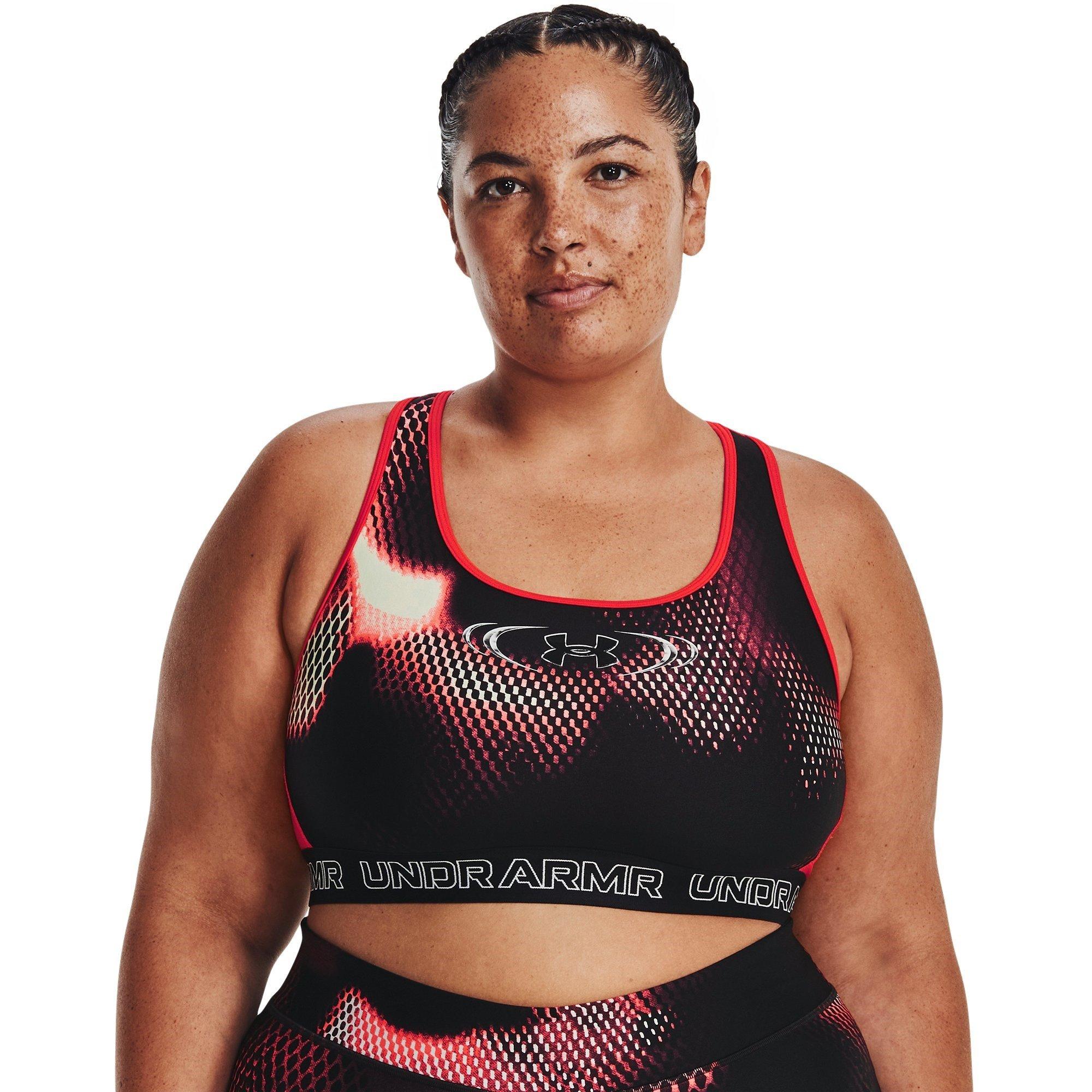 Red - Under Armour - Armour Ua Authentics Mid Padless Medium Impact Sports Bra Womens - 13