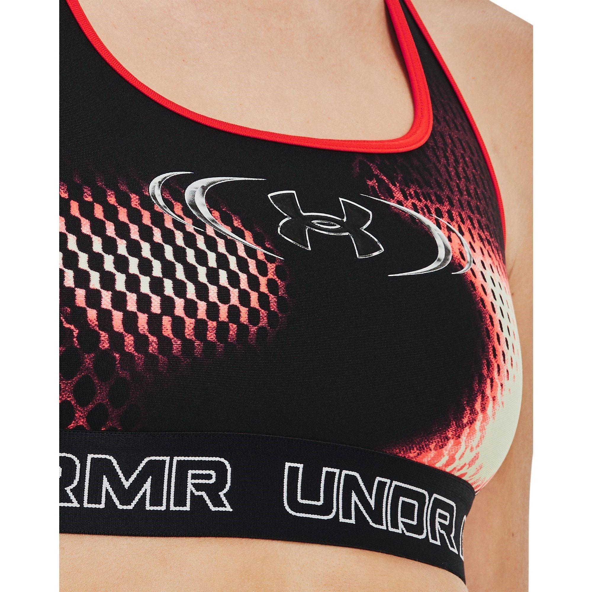 Red - Under Armour - Armour Ua Authentics Mid Padless Medium Impact Sports Bra Womens - 15