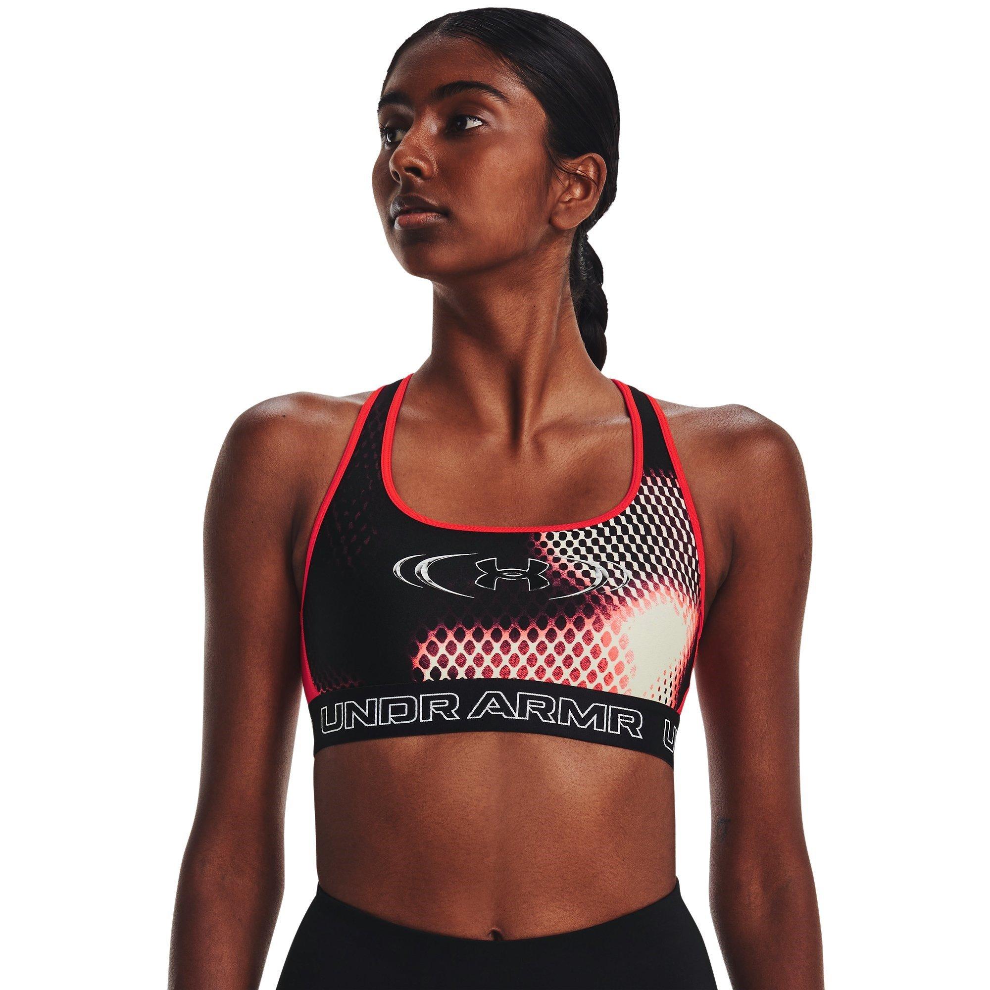 Red - Under Armour - Armour Ua Authentics Mid Padless Medium Impact Sports Bra Womens - 5