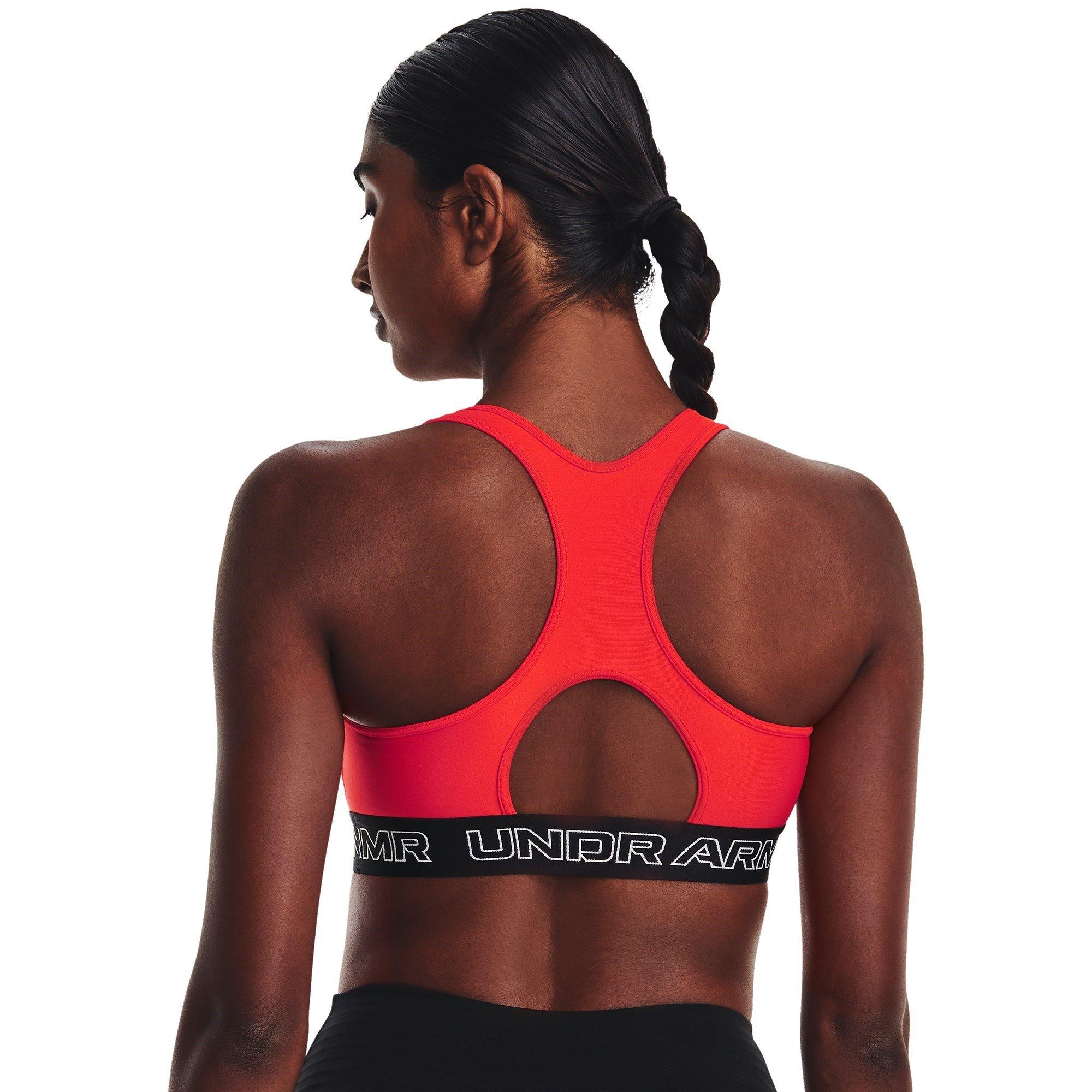 Red - Under Armour - Armour Ua Authentics Mid Padless Medium Impact Sports Bra Womens - 6