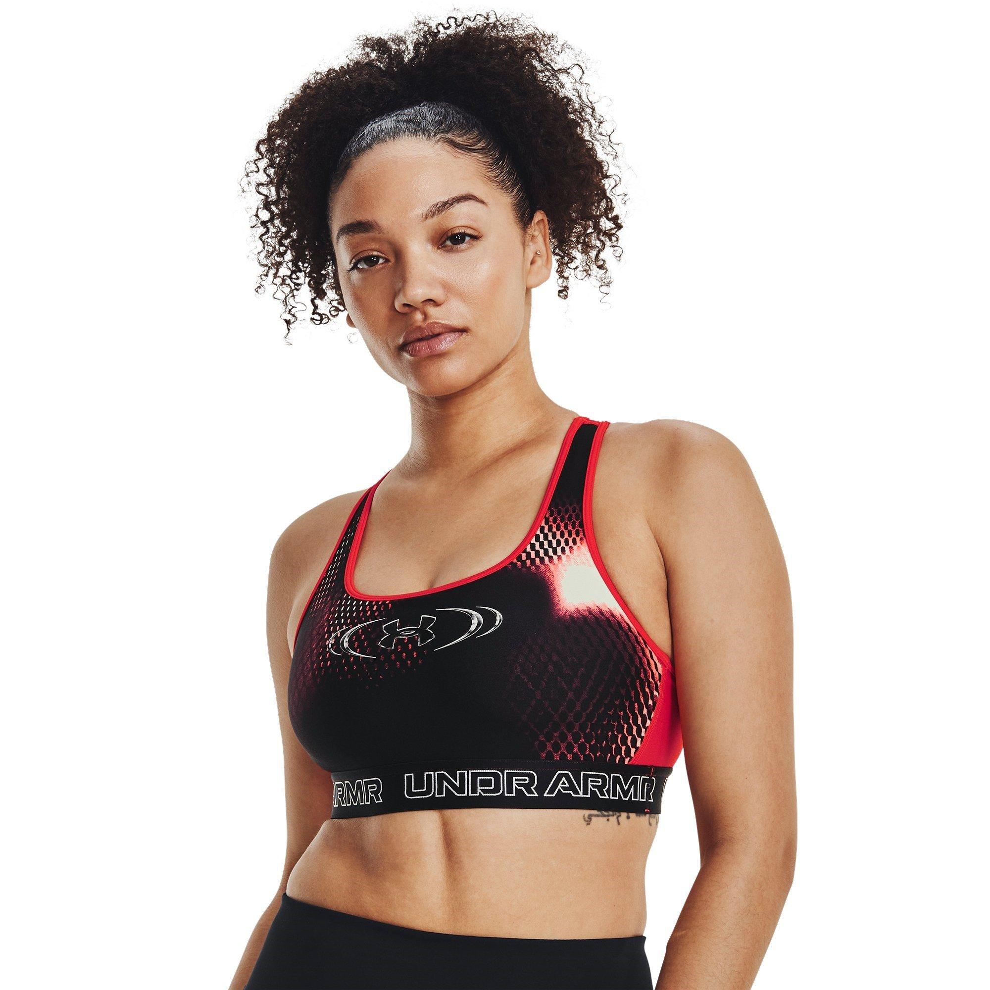 Red - Under Armour - Armour Ua Authentics Mid Padless Medium Impact Sports Bra Womens - 7