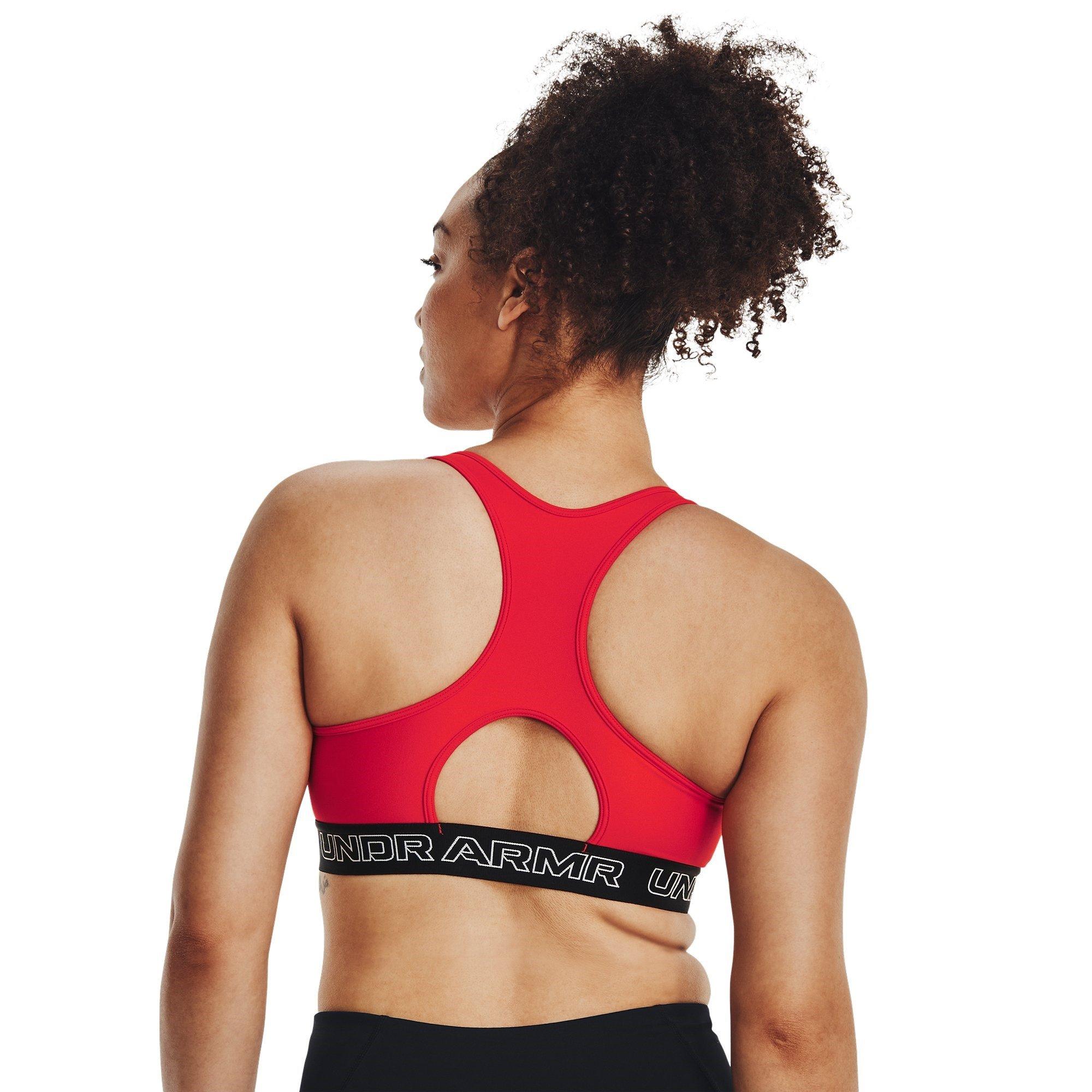 Red - Under Armour - Armour Ua Authentics Mid Padless Medium Impact Sports Bra Womens - 8