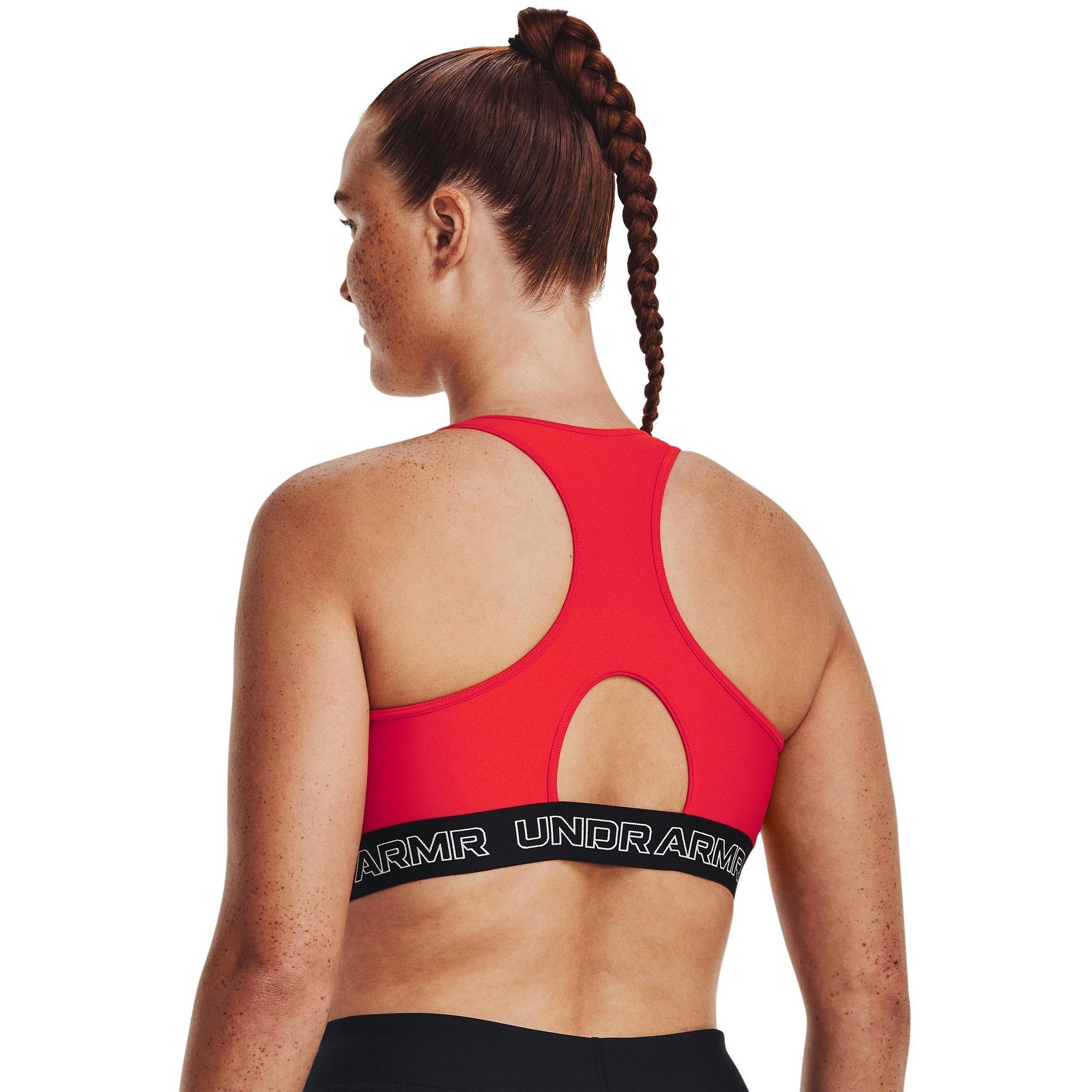 Red - Under Armour - Armour Ua Authentics Mid Padless Medium Impact Sports Bra Womens - 9