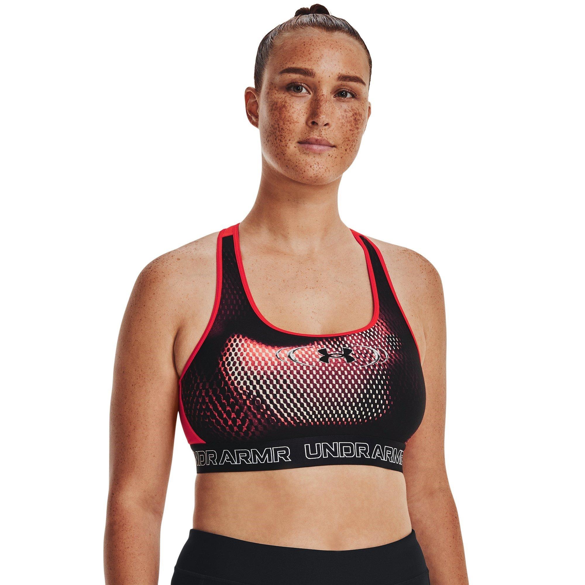 Red - Under Armour - Armour Ua Authentics Mid Padless Medium Impact Sports Bra Womens - 10