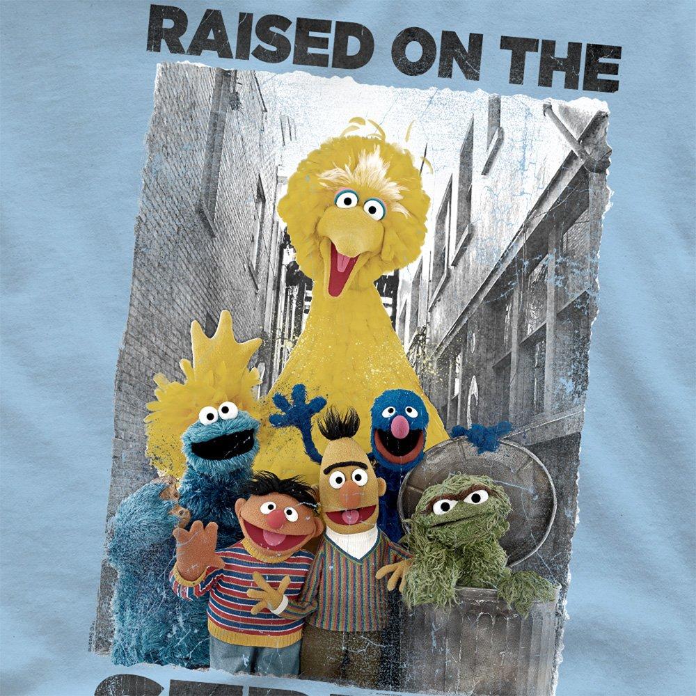 Light Blue - Sesame Street - Sesame Street Distressed Raised On The Street T Sh - 2