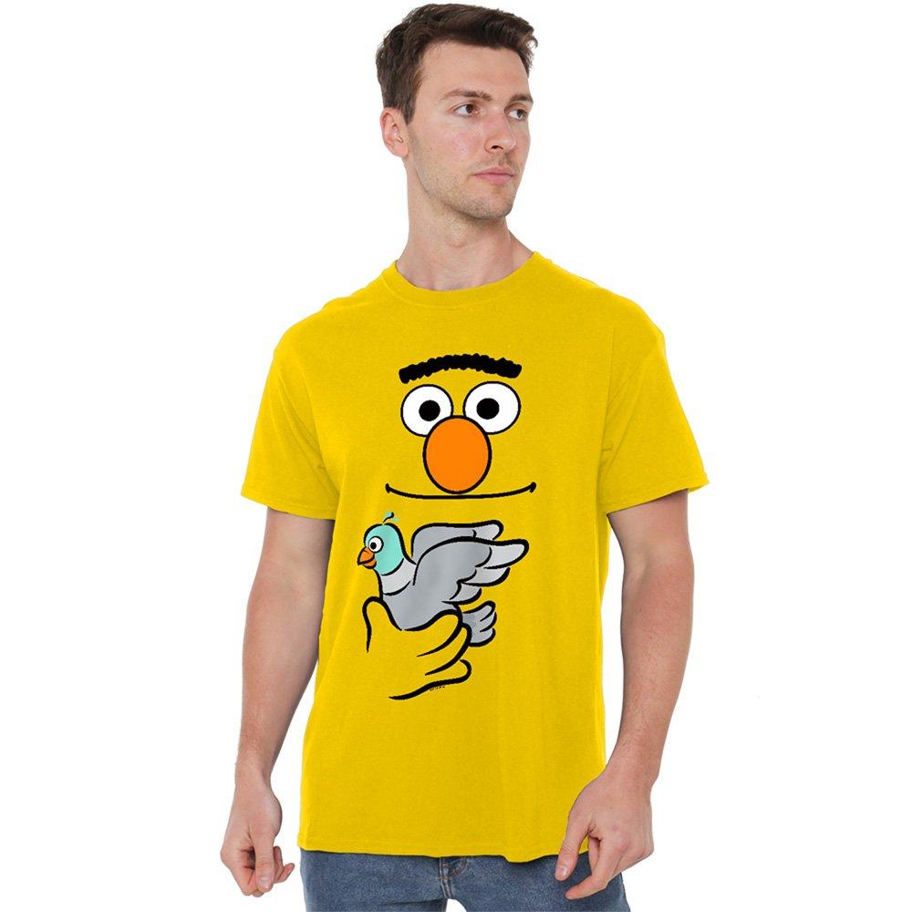Yellow - Sesame Street - Sesame Street Bert Holding Pigeon T Shirt Yellow - 1