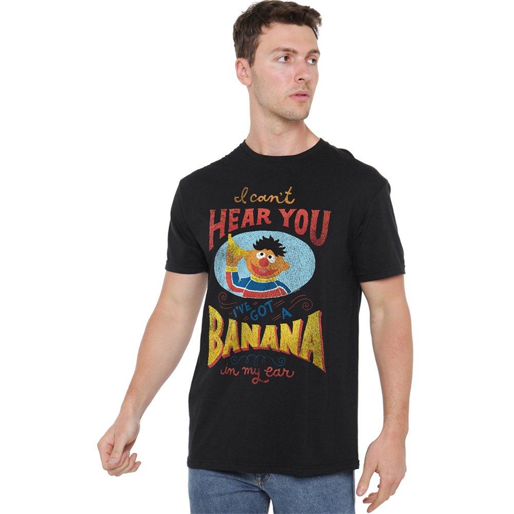 Black - Sesame Street - Sesame Street Ernie Banana In My Ear T Shirt Blac - 1