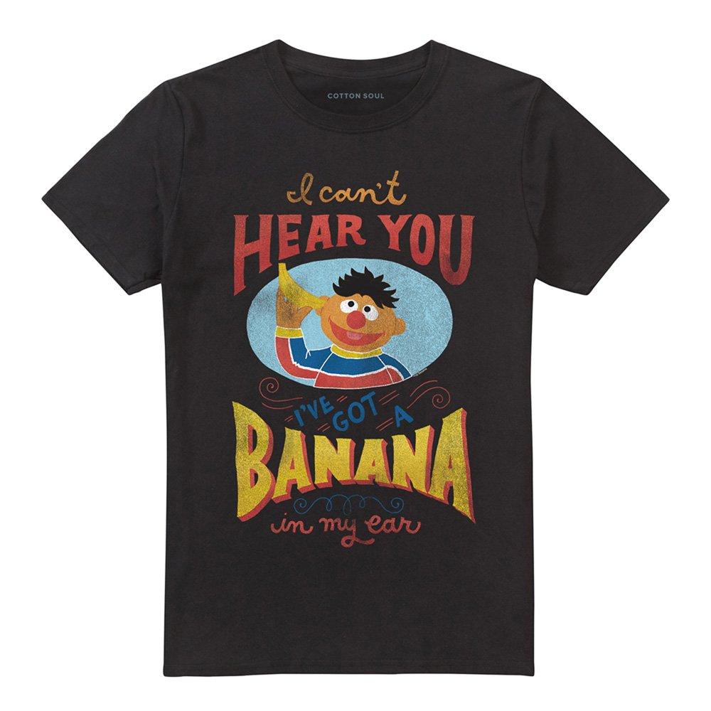 Black - Sesame Street - Sesame Street Ernie Banana In My Ear T Shirt Blac - 4