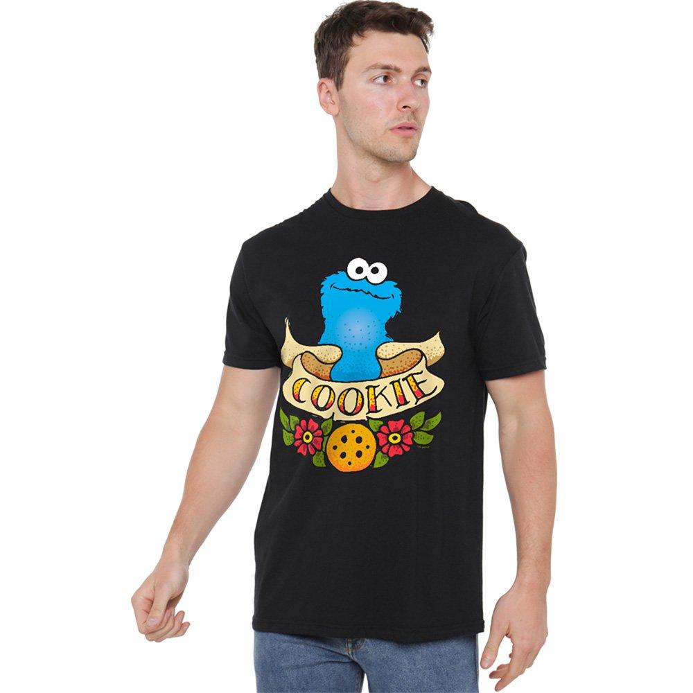 Black - Sesame Street - Sesame Street Cookie Monster Cookies Tattoo T Shir - 1