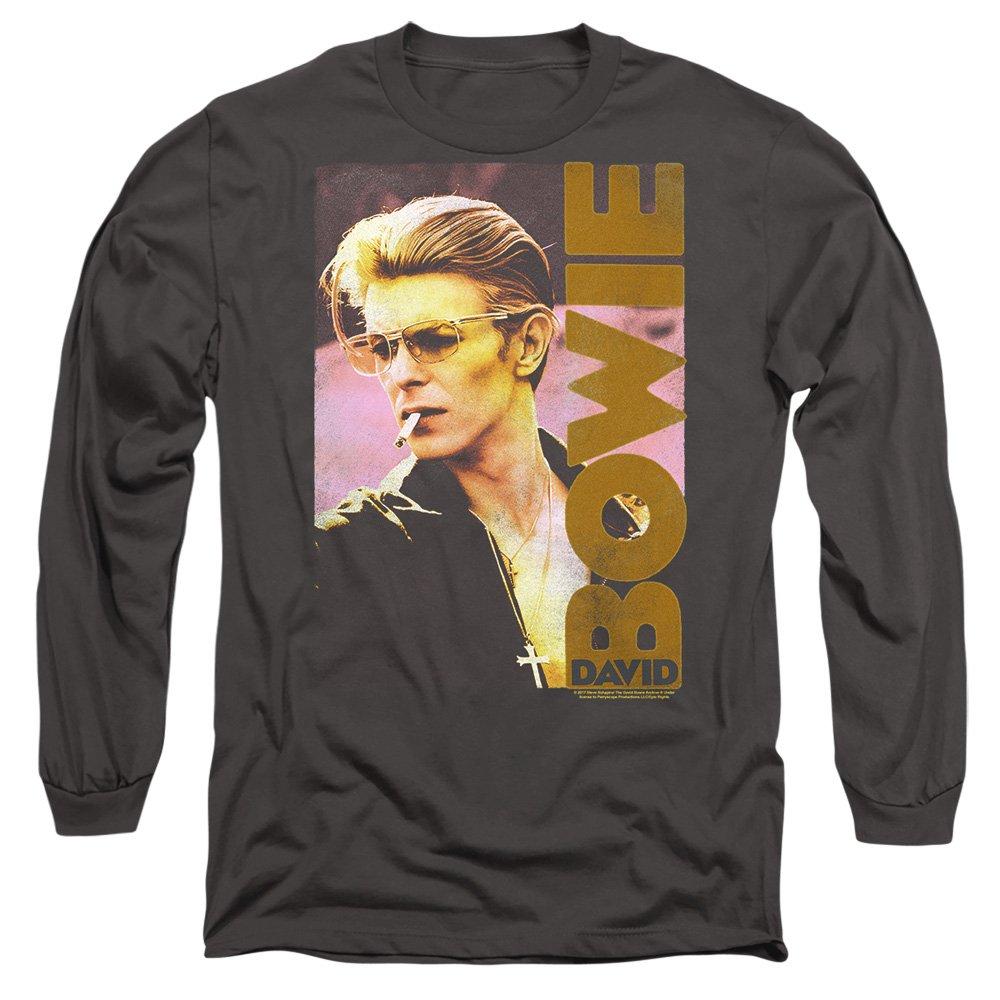 Charcoal - David Bowie - David Bowie Smallokin Mens Long Sleeve T Shirt-Cha - 1