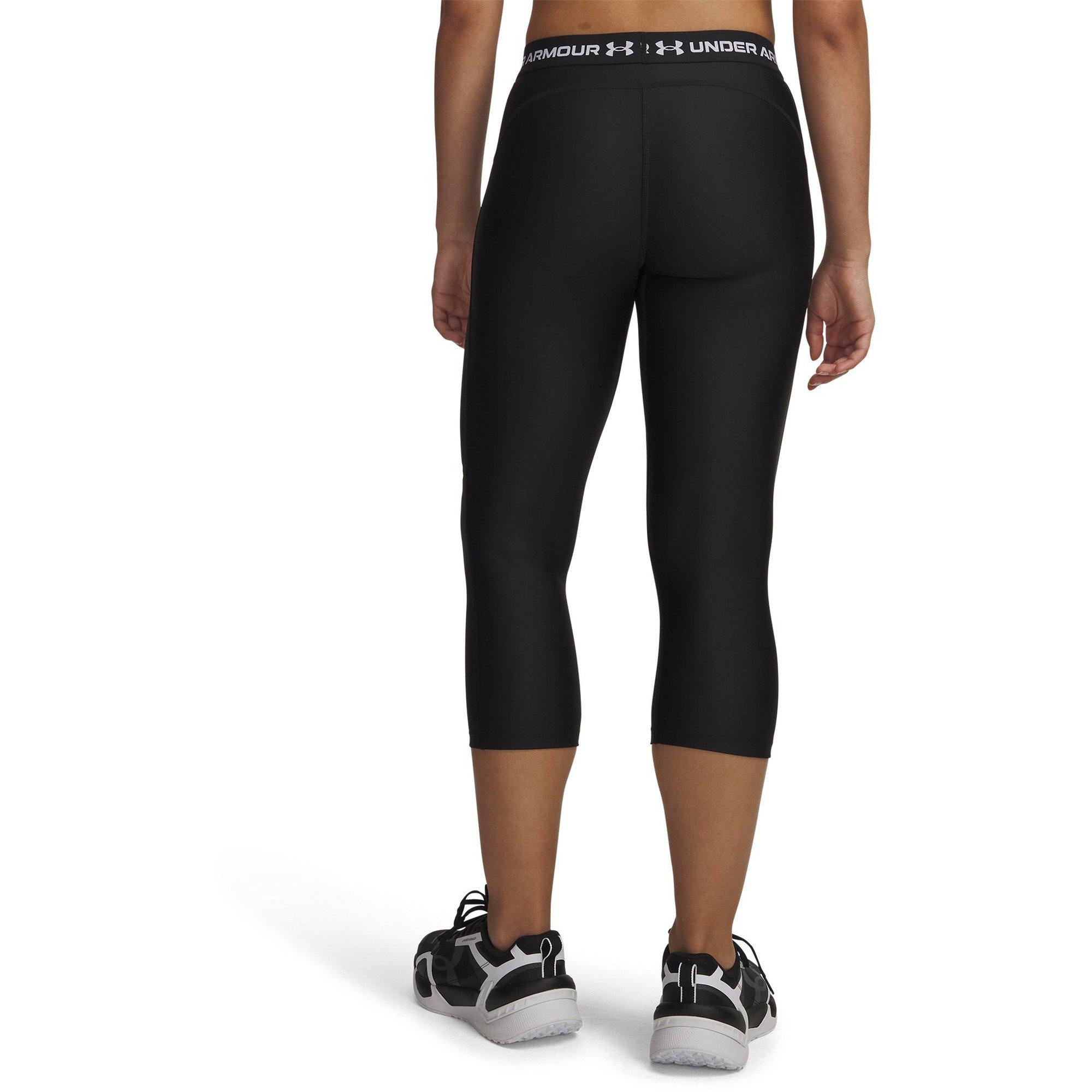 Black/White - Under Armour - Women's HeatGear 3/4 Capri - 2