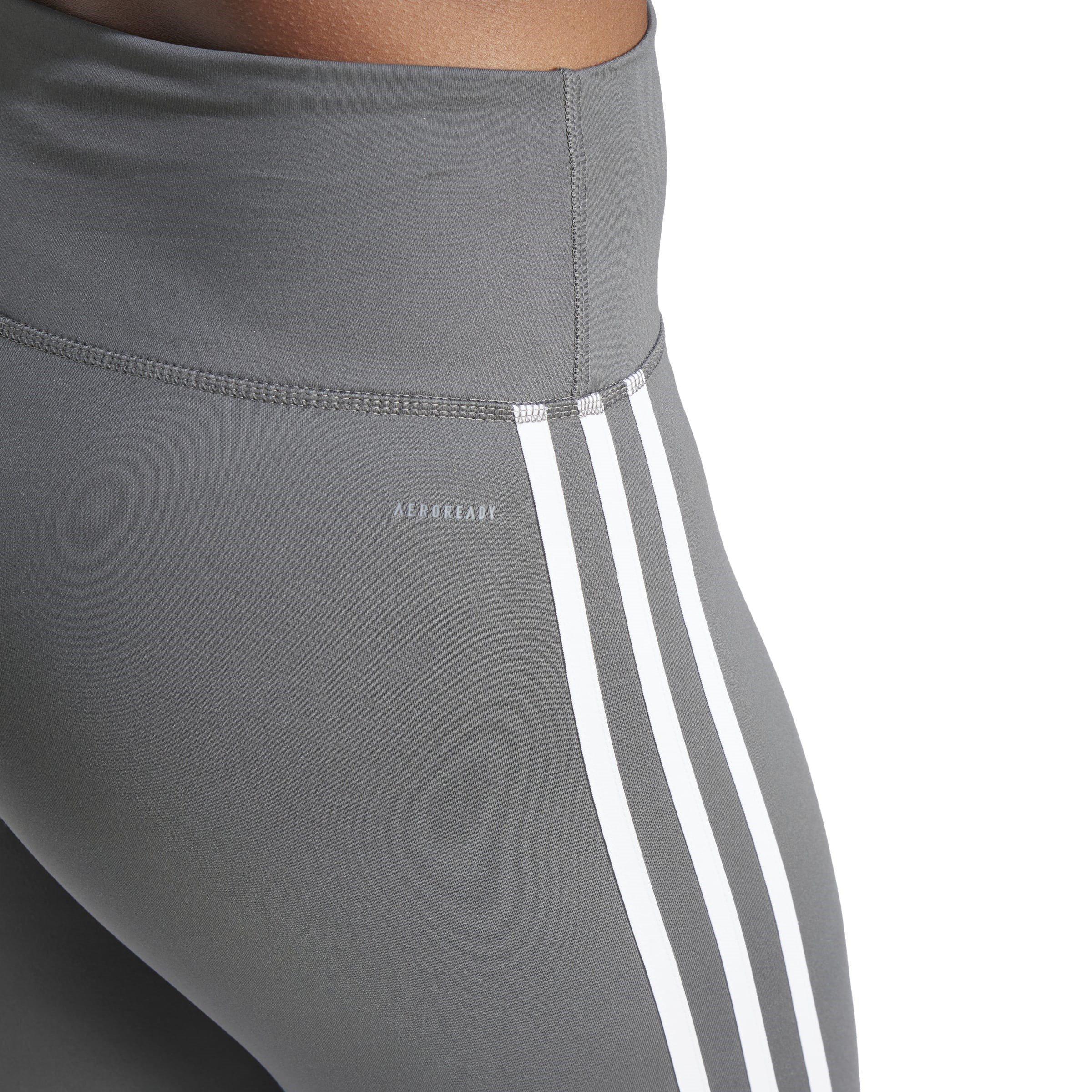 Grey Six - adidas - Train Essentials Striped High-Waisted Capris - 6
