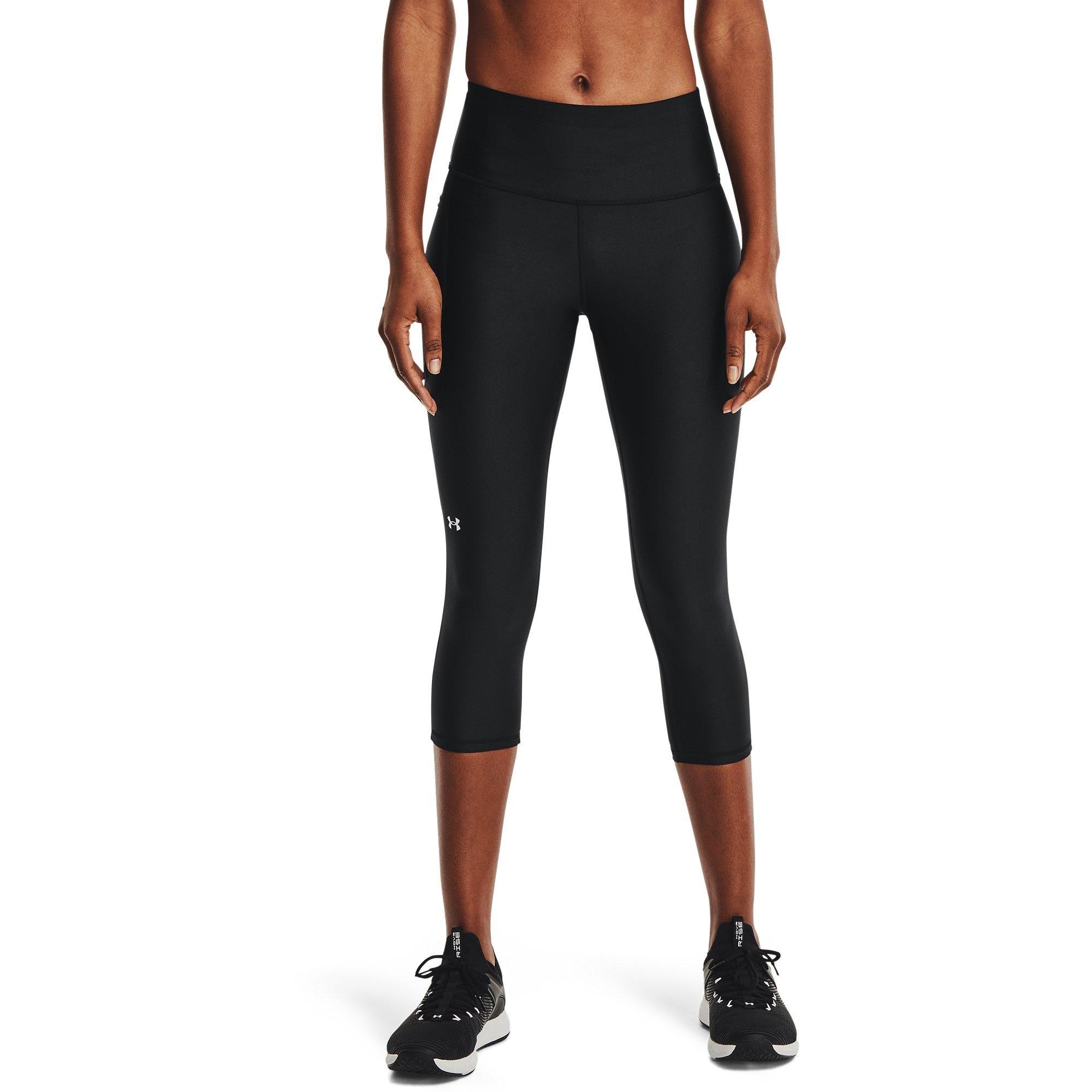 Black/White - Under Armour - Under Heat Gear No Slip Womens Performance Capris - 2