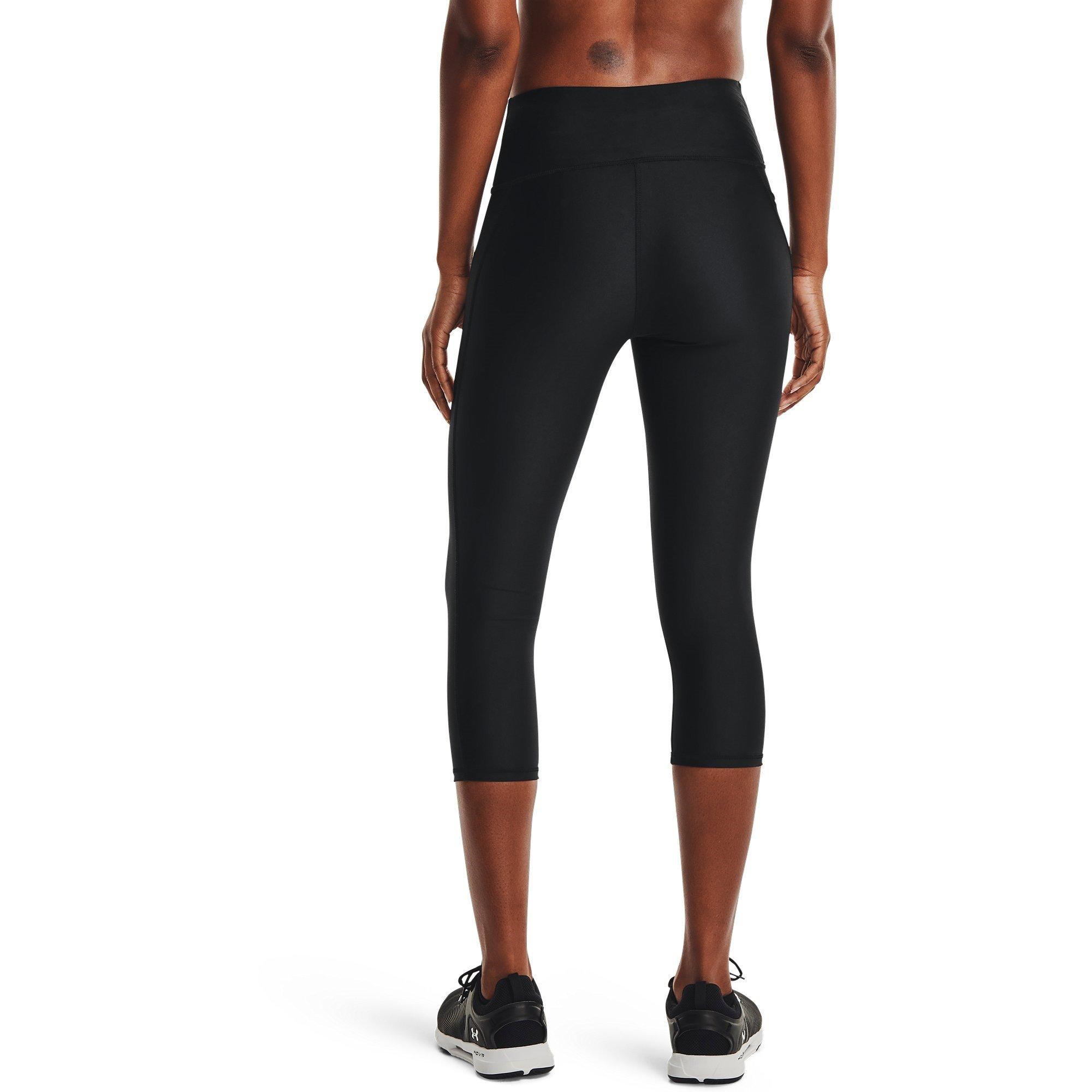 Black/White - Under Armour - Under Heat Gear No Slip Womens Performance Capris - 3