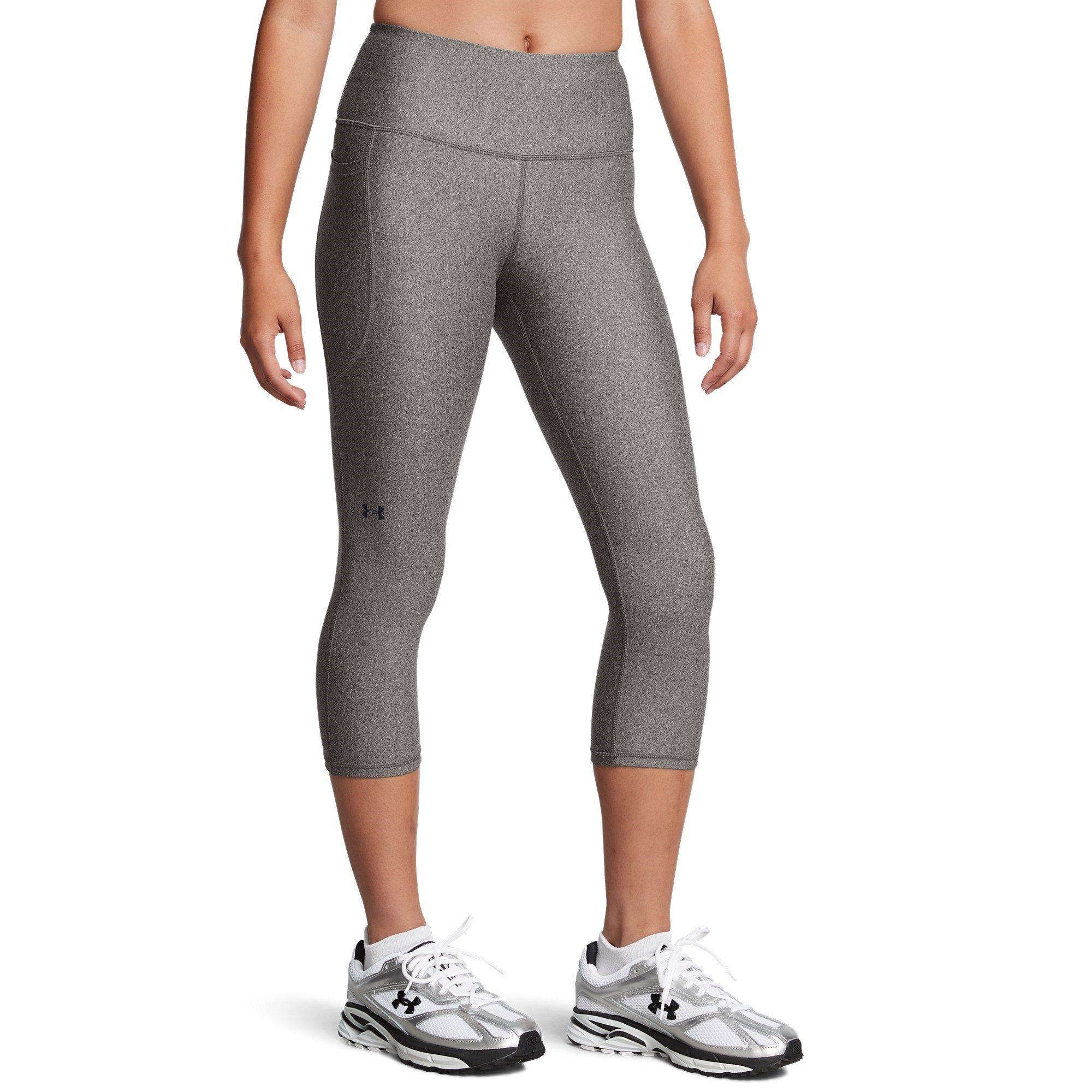 Charcoal/Blk - Under Armour - Heat Gear No Slip Womens Performance Capris - 2