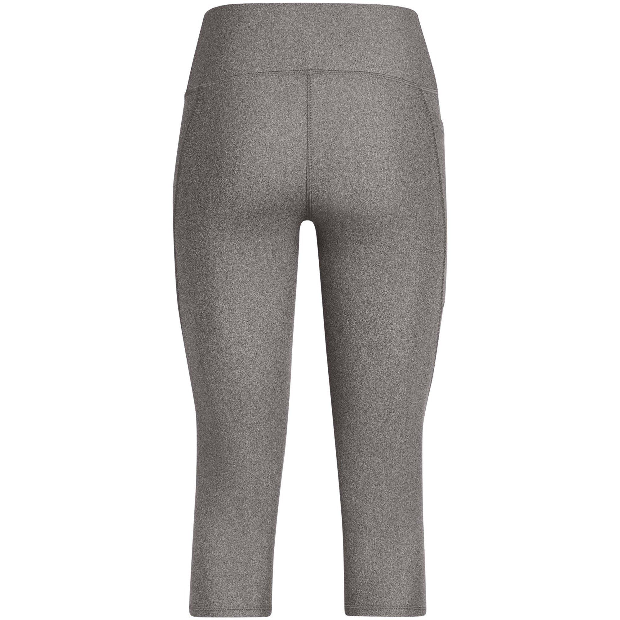 Charcoal/Blk - Under Armour - Heat Gear No Slip Womens Performance Capris - 6