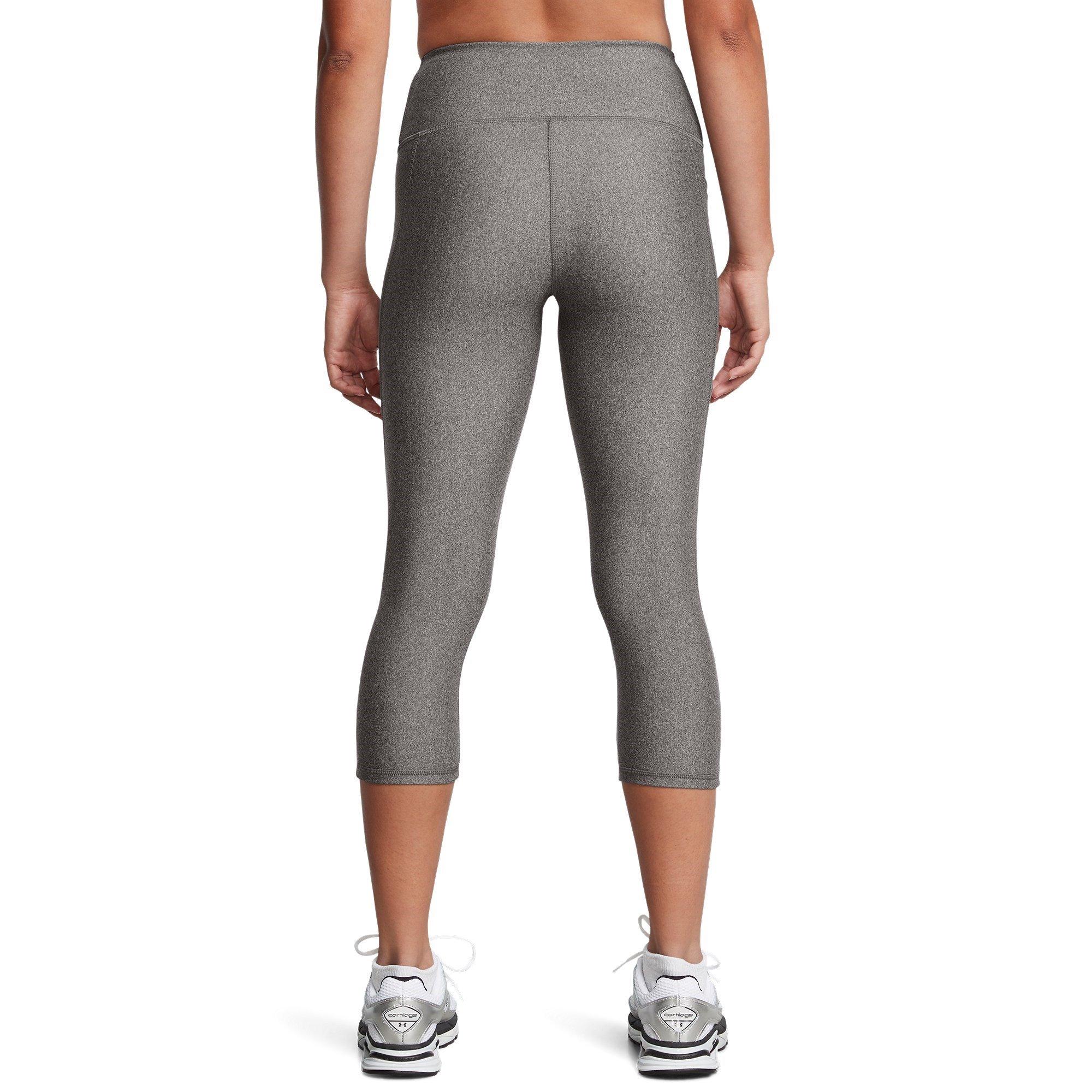 Charcoal/Blk - Under Armour - Heat Gear No Slip Womens Performance Capris - 3