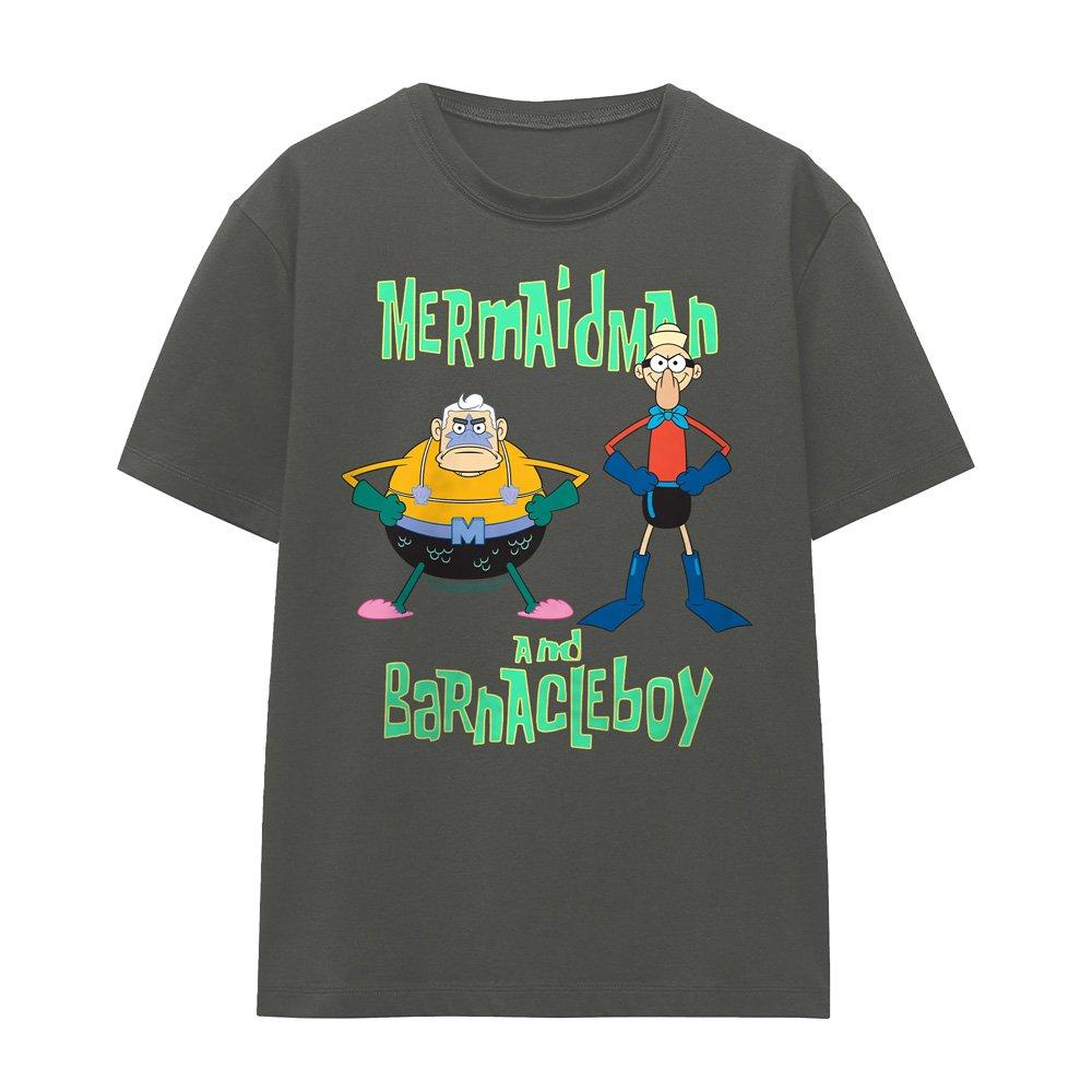 Charcoal - Spongebob - Spongebob Mermaid Man And Barnacle Boy T-Shirt Ch - 4