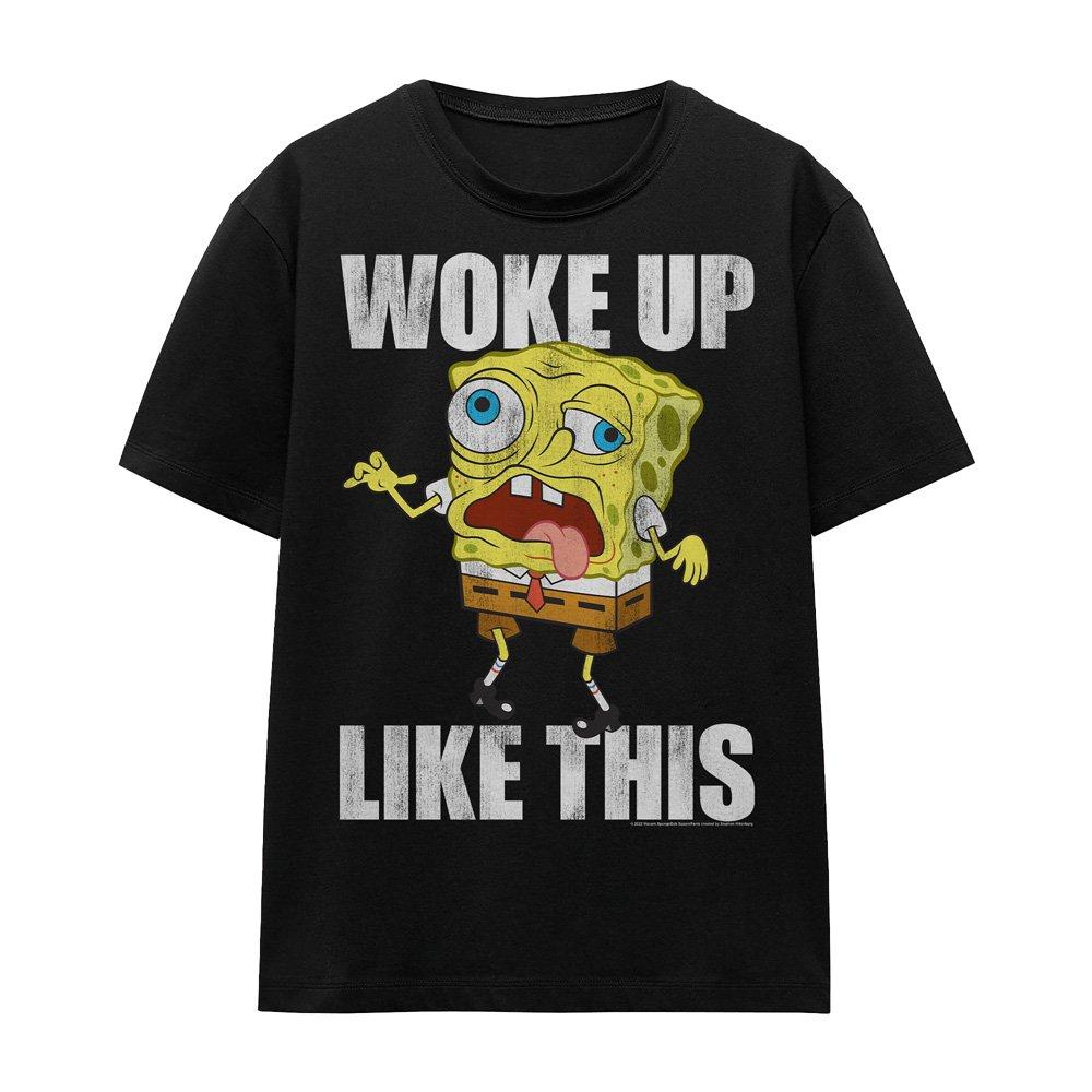 Black - Spongebob - Spongebob Woke Up Like This Meme T-Shirt Black - 4