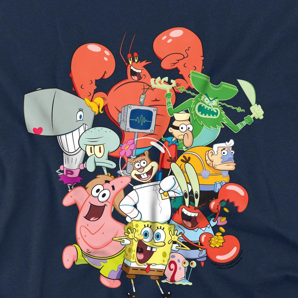 Charcoal - Spongebob - Spongebob The Whole Gang Unisex T Shirt Charcoal - 2