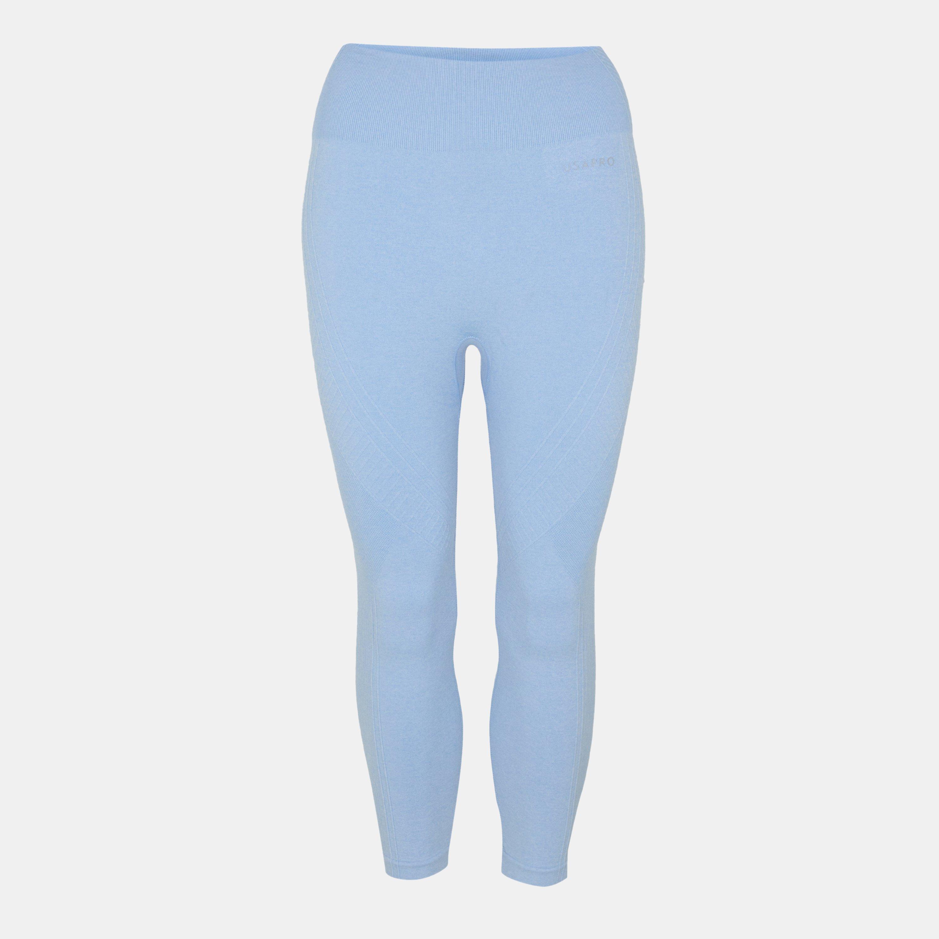 Usa Pro Women's Seamless Capri Cropped Leggings - Brunera Blue - 8 (36)