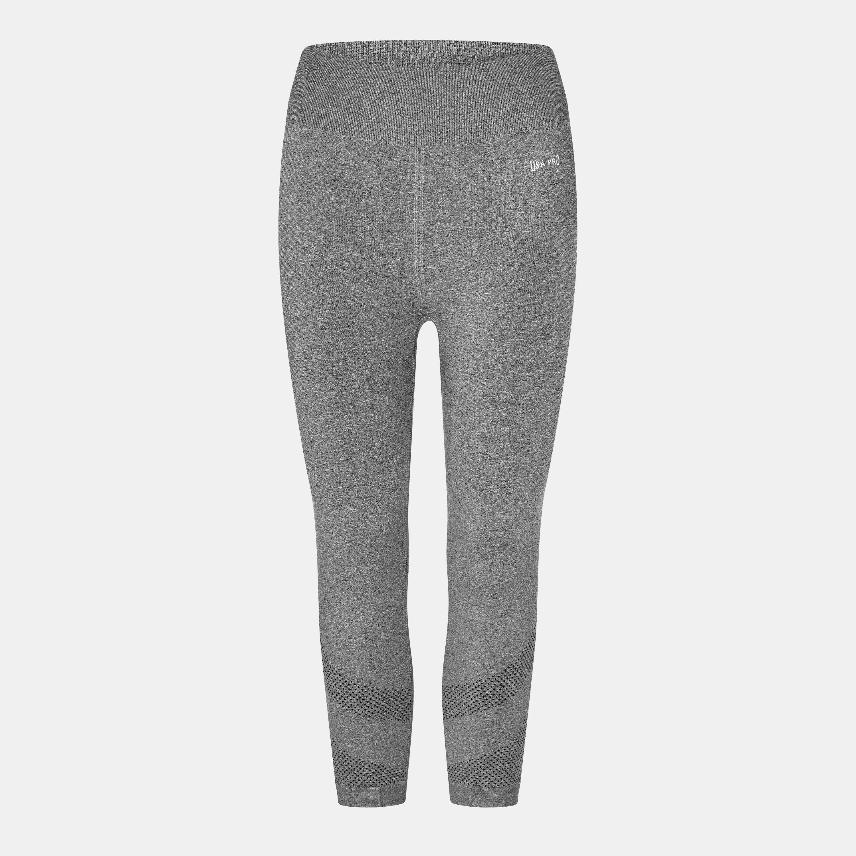 Charcoal Marl - USA Pro - USA Pro Seamless Capri Cropped Leggings Womens - 1