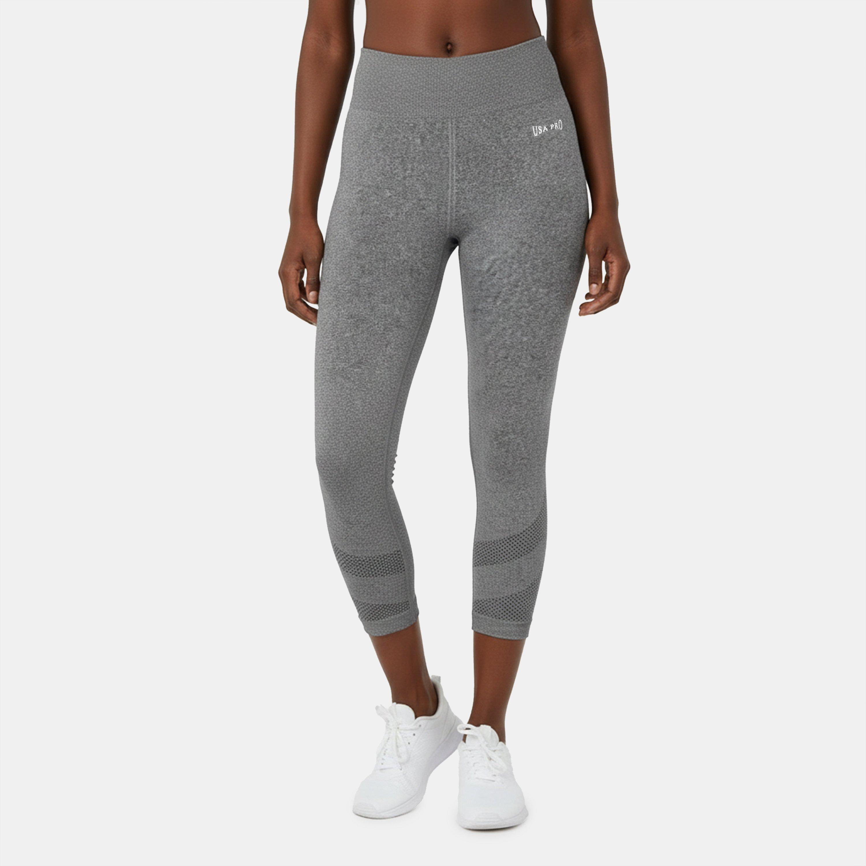 Kulsort meleret - USA Pro - Seamless Capri Cropped Leggings - 3