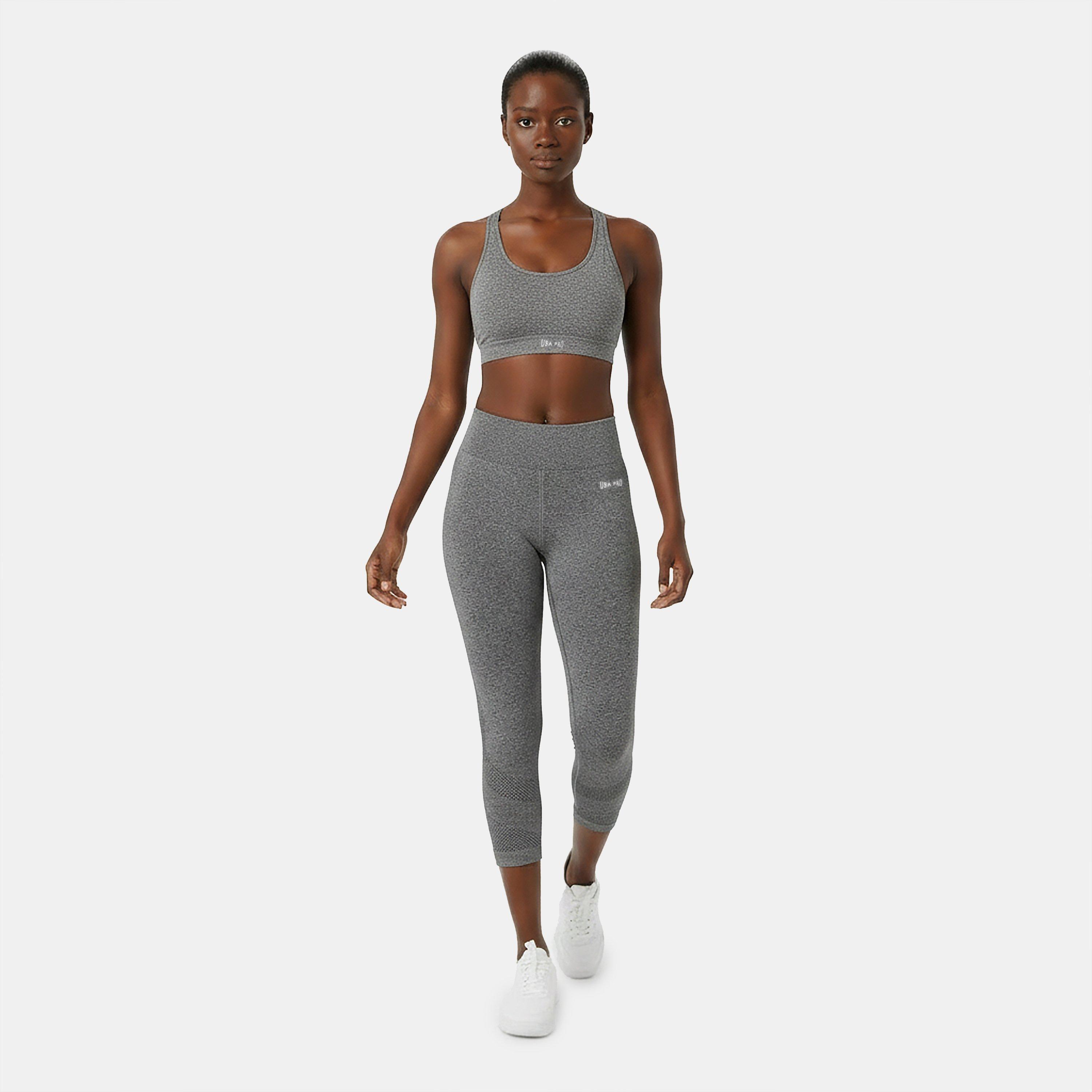 Kulsort meleret - USA Pro - Seamless Capri Cropped Leggings - 5