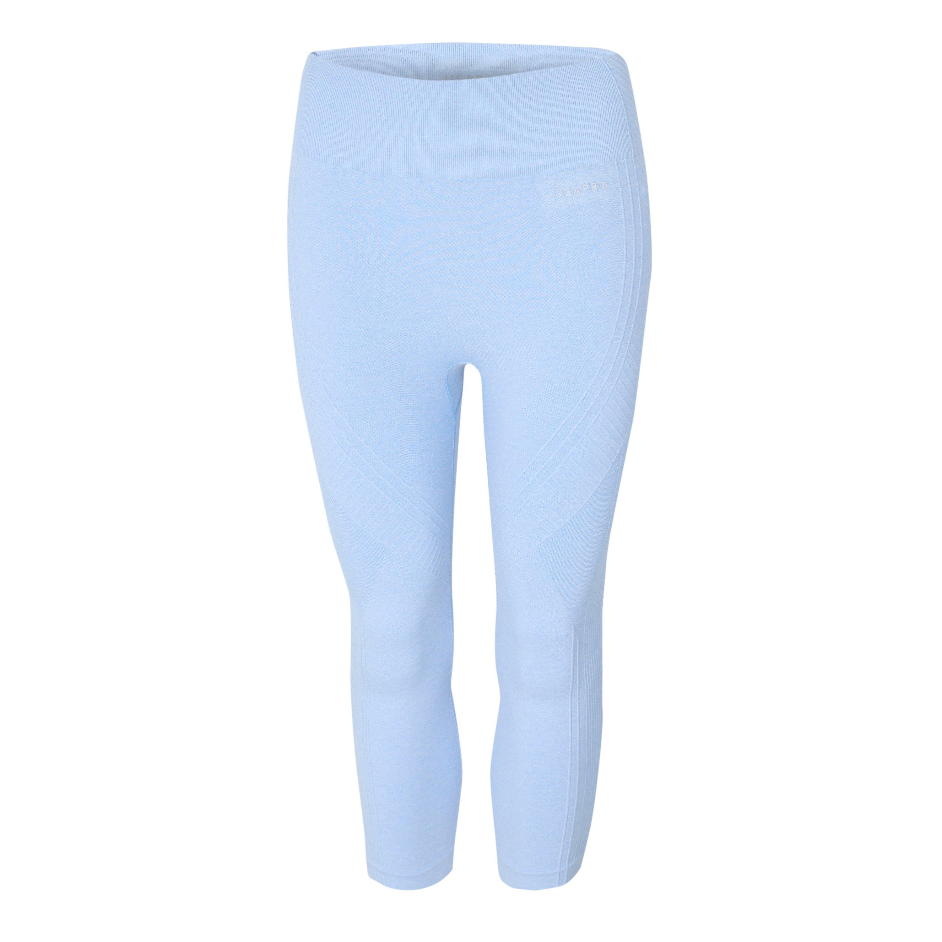 Usa Pro Women's Seamless Capri Cropped Leggings - Brunera Blue - 14 (42)