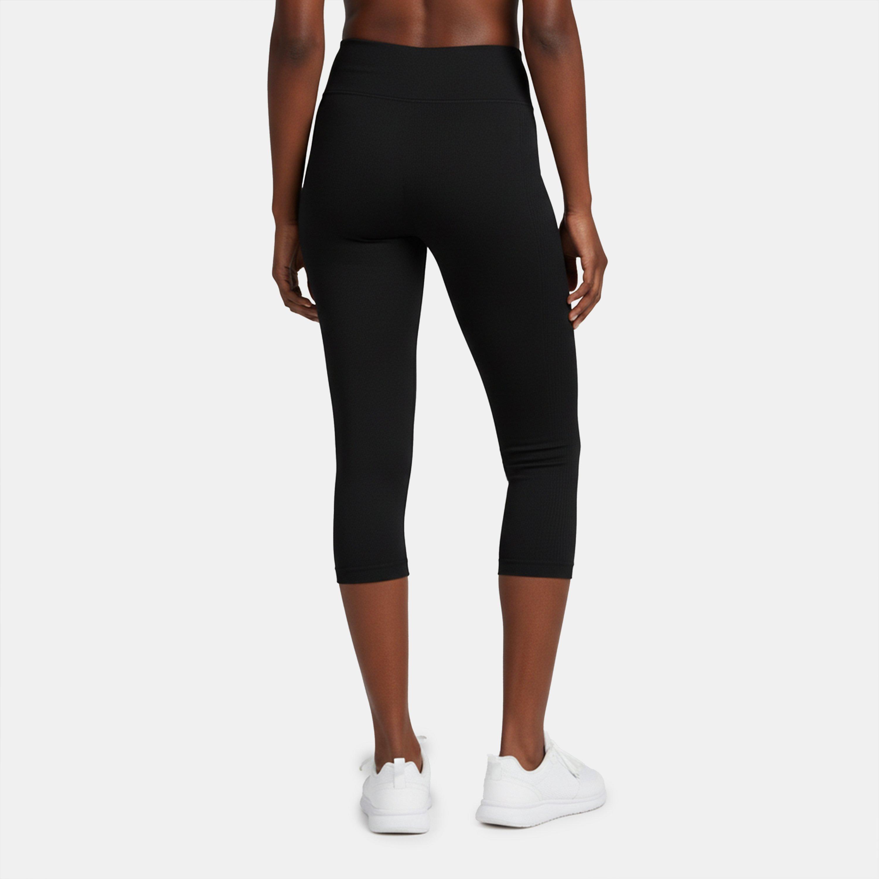 Crna - USA Pro - USA Pro Seamless Capri Cropped Leggings Womens - 4