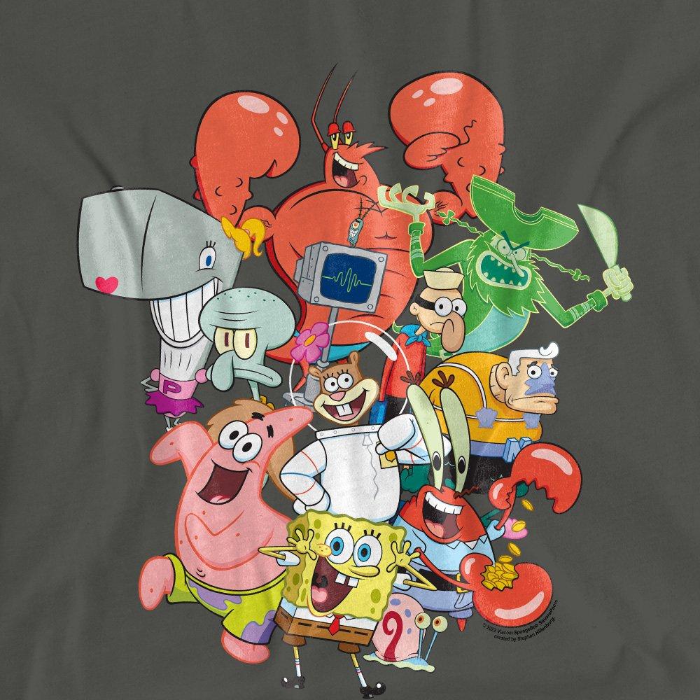 Charcoal - Spongebob - Spongebob The Whole Gang T-Shirt Charcoal - 2