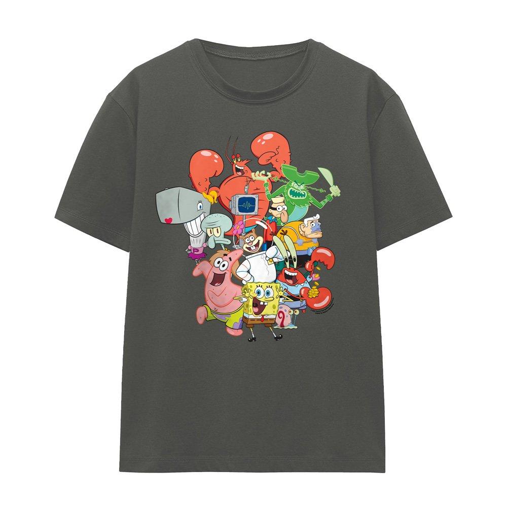 Charcoal - Spongebob - Spongebob The Whole Gang T-Shirt Charcoal - 4