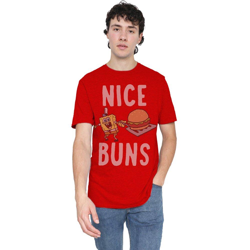 Red - Spongebob - Spongebob Nice Buns-Uk Heather-Red - 1