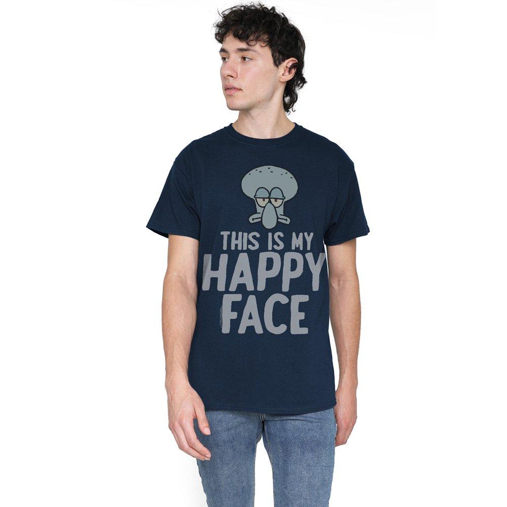 Navy - Spongebob - Spongebob Happy Face Unisex Adult T Shirt Navy - 1