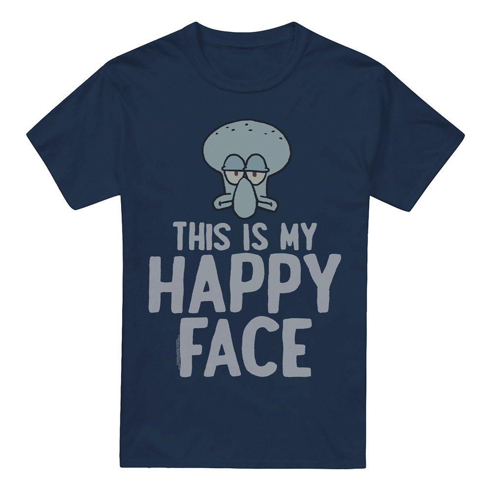 Navy - Spongebob - Spongebob Happy Face Unisex Adult T Shirt Navy - 4