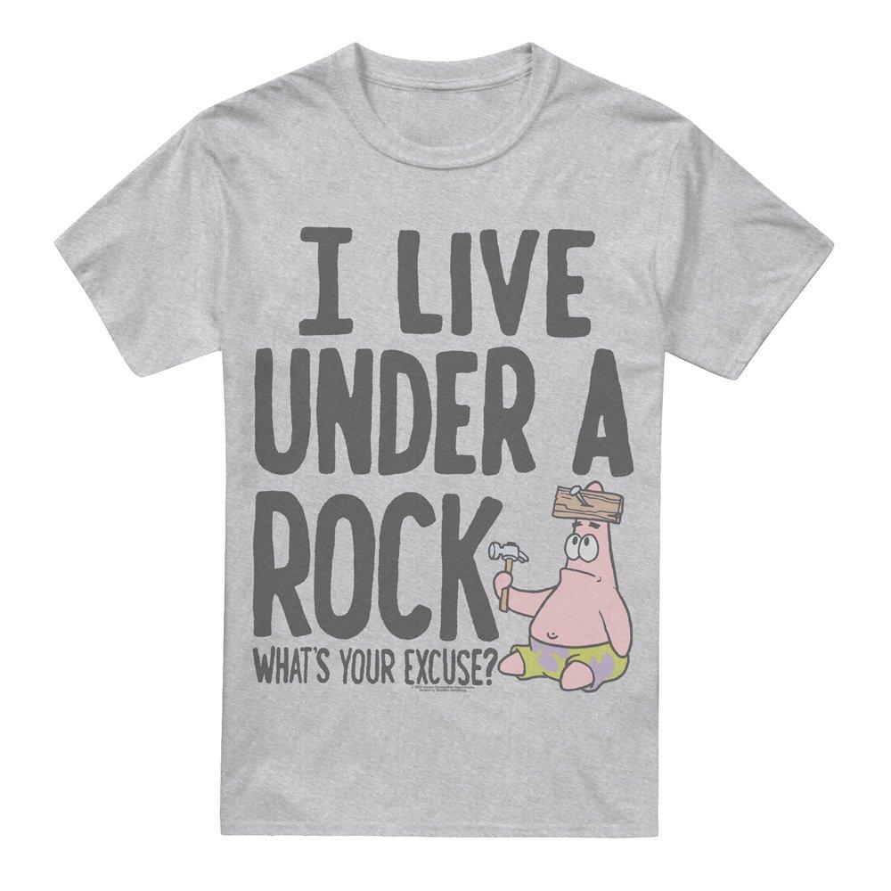 Light Grey - Spongebob - Spongebob Under A Rock-Uk Heather-Grey - 4
