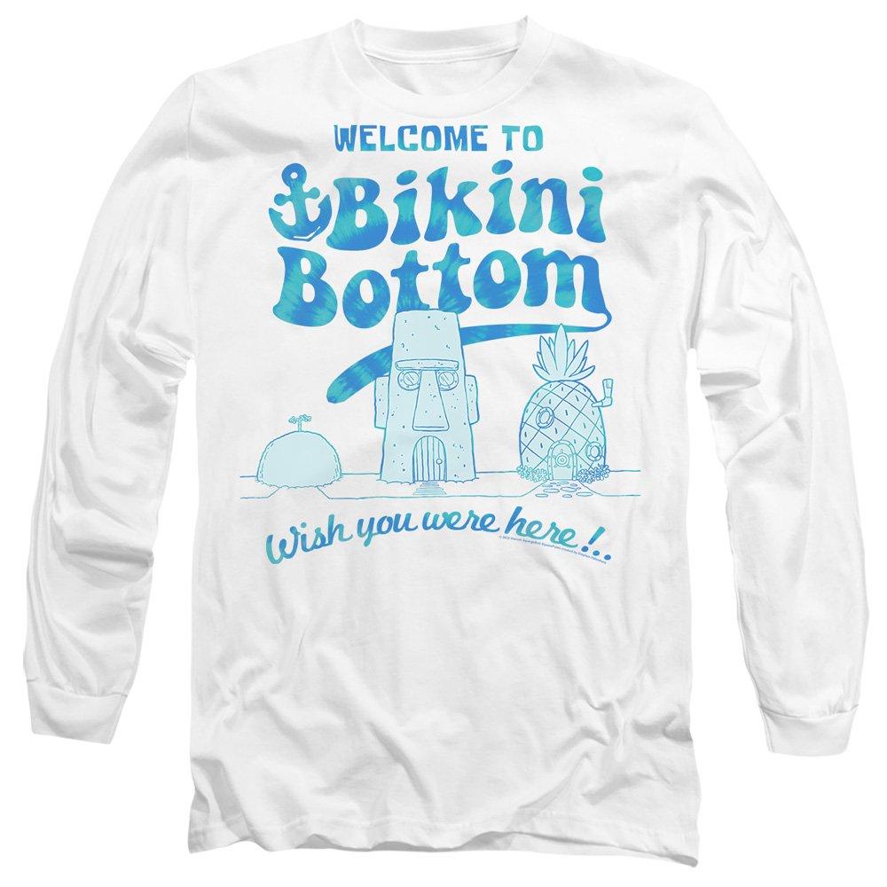 White - Spongebob - Spongebob Bikini Bottom Welcome Mens Long Sleeve T - 1