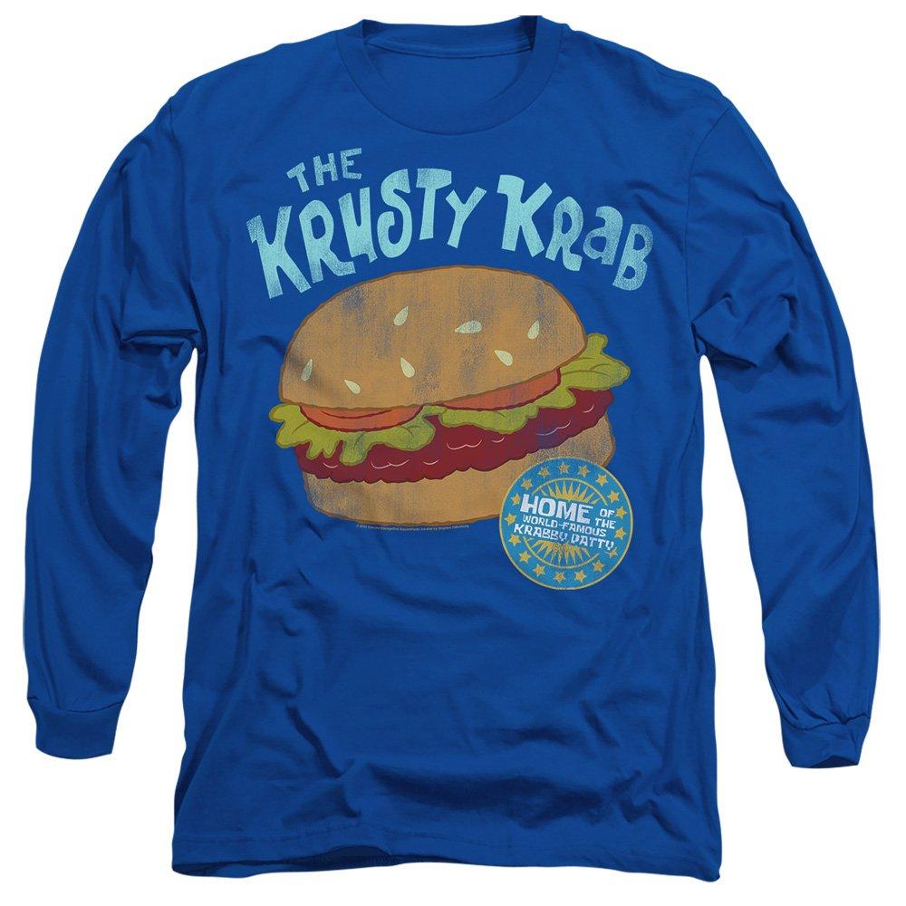 Royal - Spongebob - Spongebob Krusty Krab Mens Long Sleeve T Shirt-Roy - 1