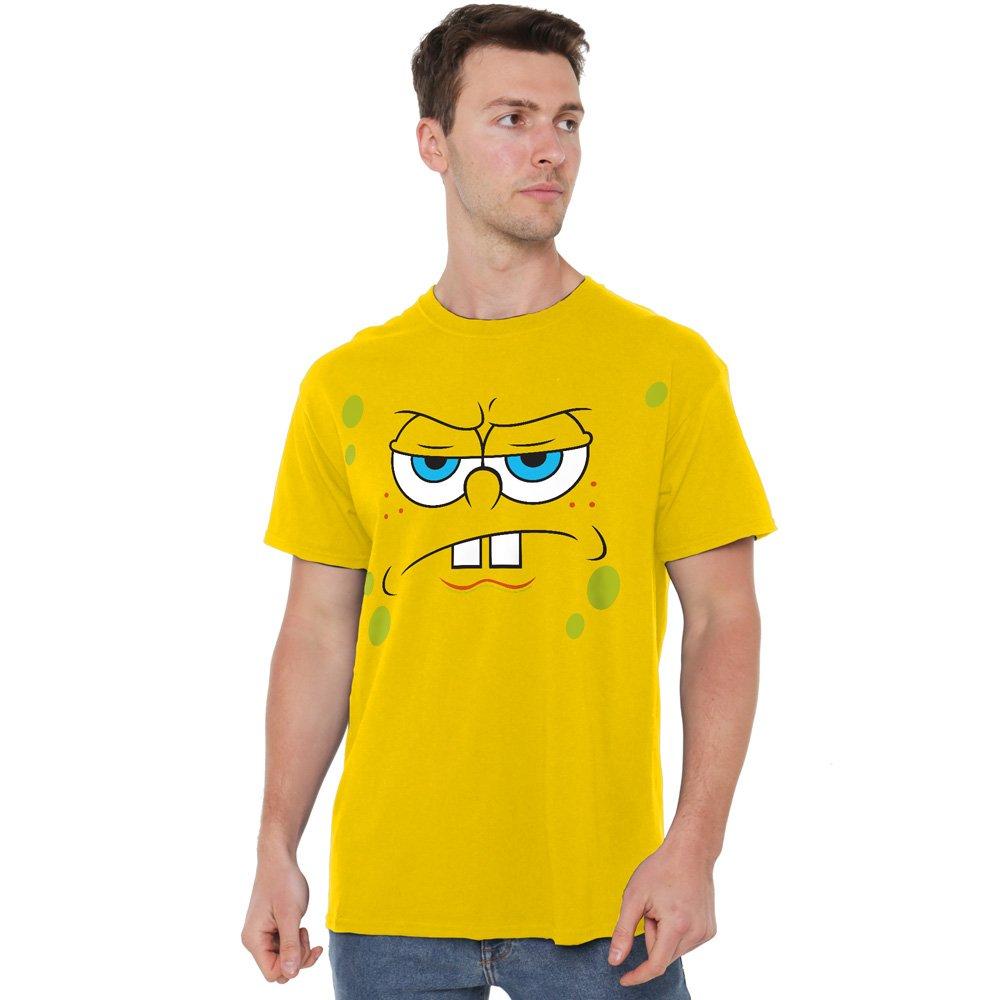 Yellow - Spongebob - Spongebob Angry Face Unisex Adult T Shirt Yellow - 1