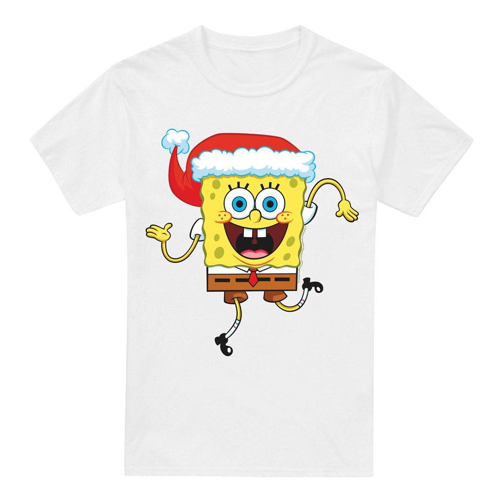White - Spongebob - Spongebob Squarepants Christmas Santa Hat T-Shirt - 4