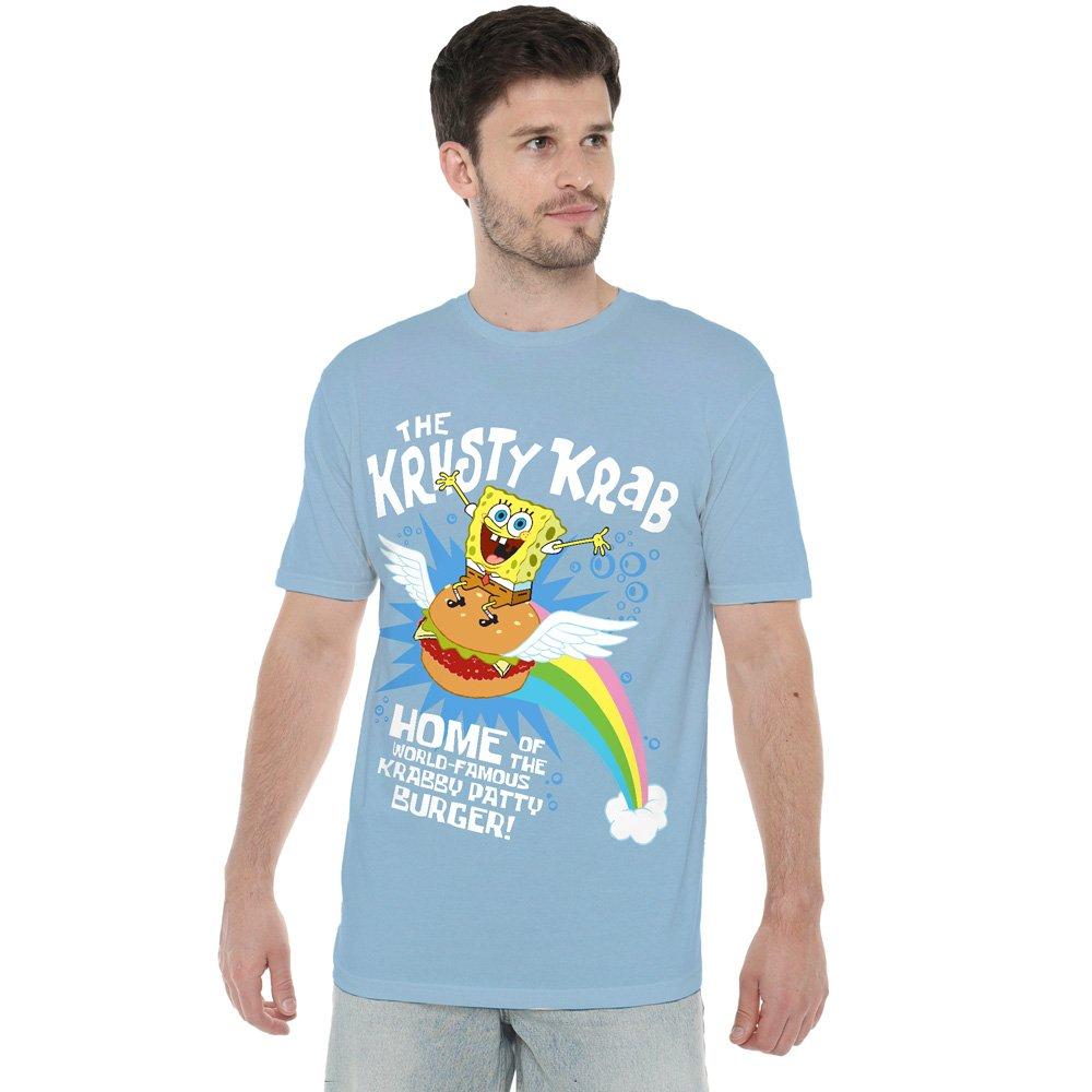 Light Blue - Spongebob - Spongebob Burger Rider T-Shirt Light Blue - 1