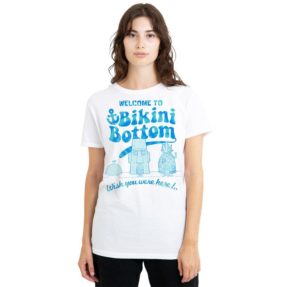 White - Spongebob - Spongebob Bikini Bottom Welcome Ladies T Shirt Wh - 1