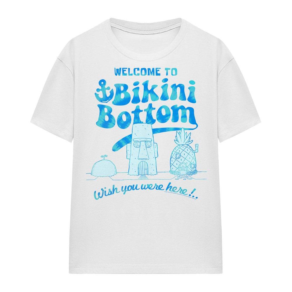 White - Spongebob - Spongebob Bikini Bottom Welcome Ladies T Shirt Wh - 4