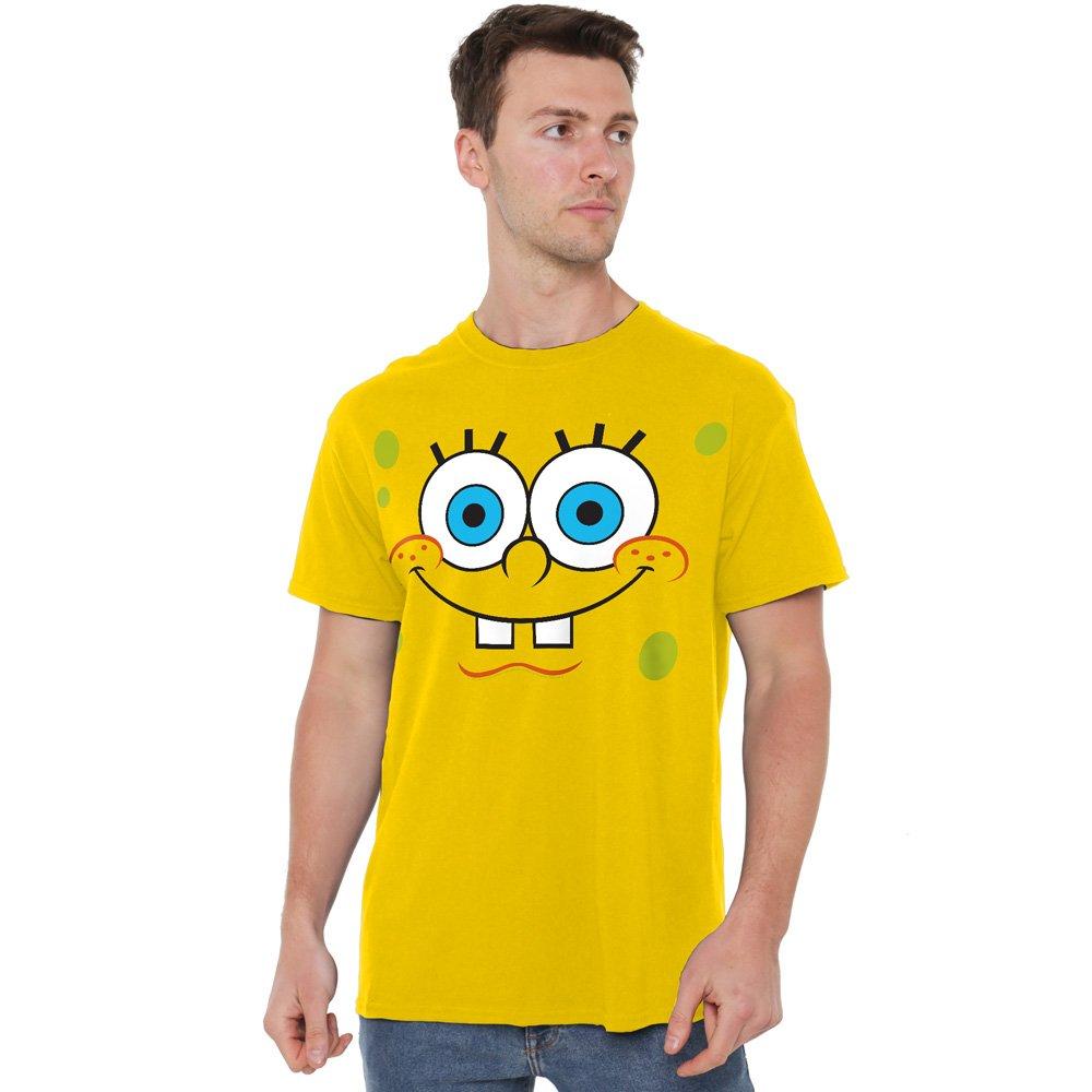 Yellow - Spongebob - Spongebob Smalliling Face Unisex Adult T Shirt Ye - 1