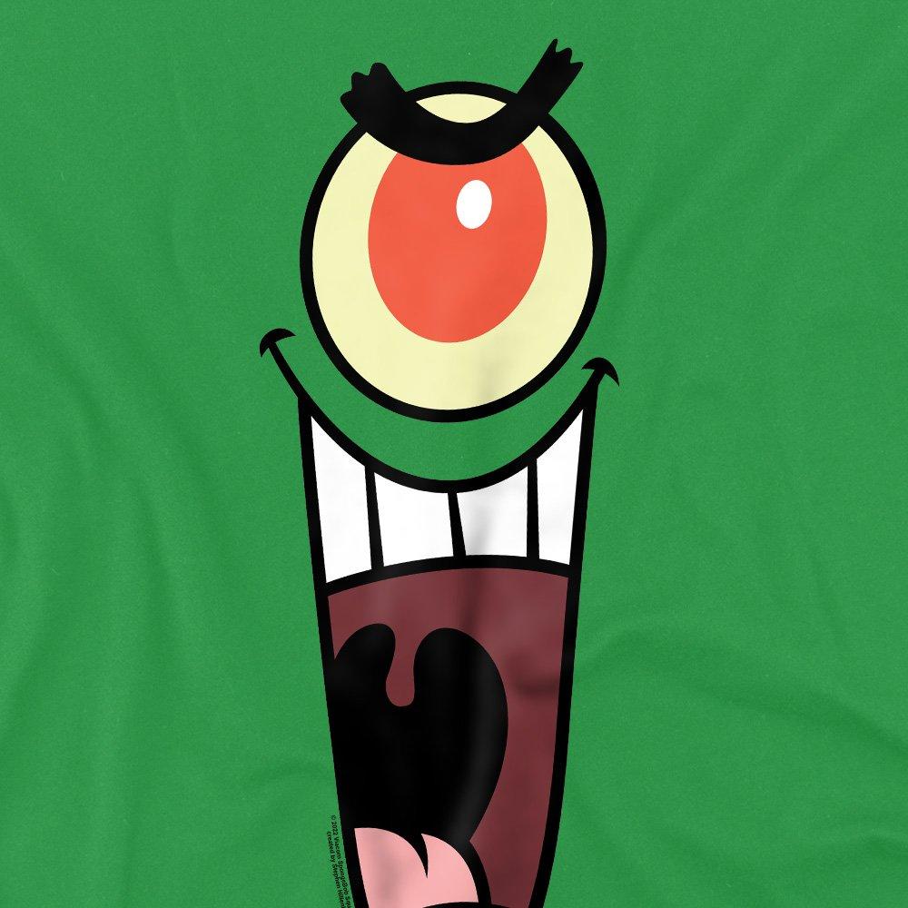Dark Green - Spongebob - Spongebob Plankton Sinister Face T-Shirt Kelly Gr - 2