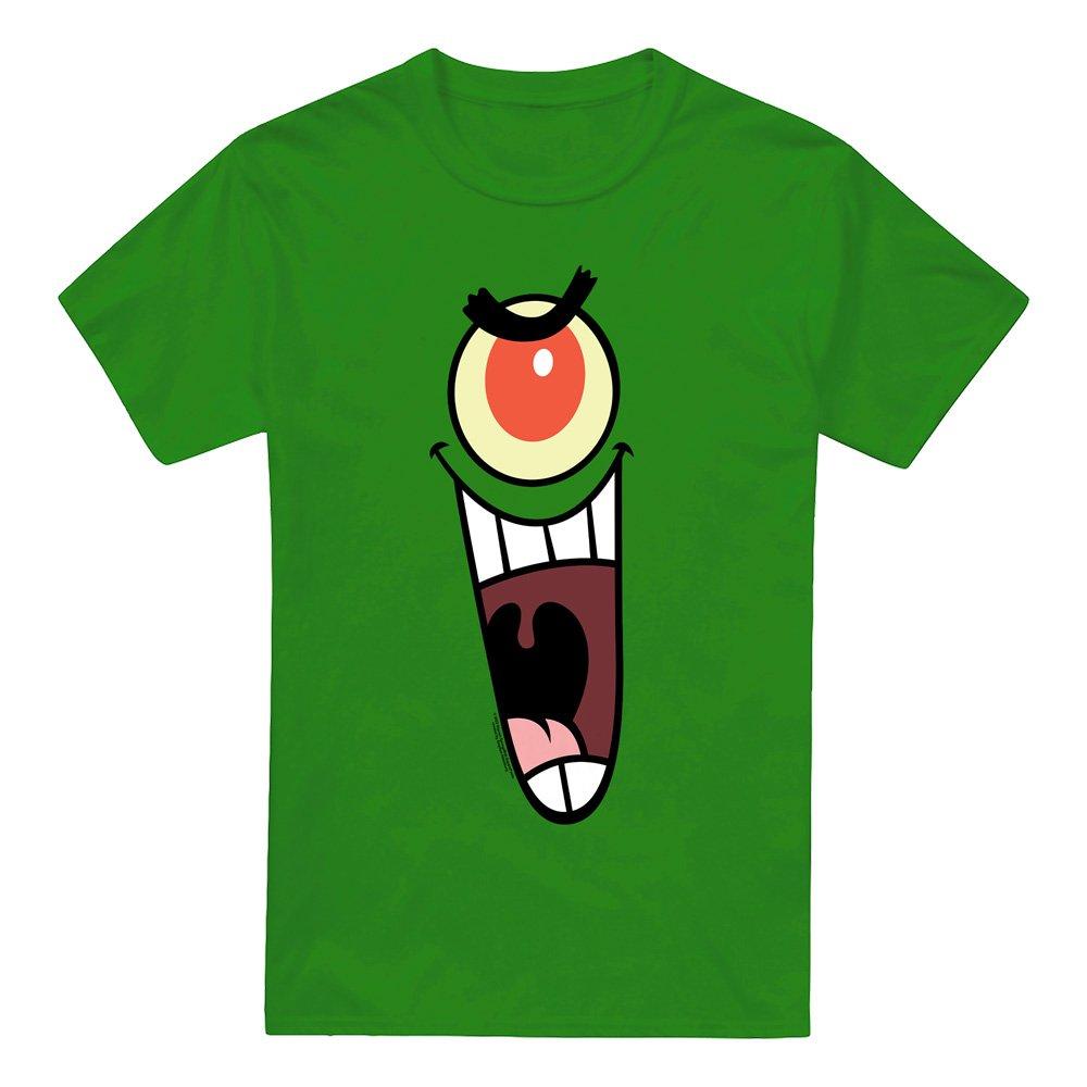 Dark Green - Spongebob - Spongebob Plankton Sinister Face T-Shirt Kelly Gr - 4
