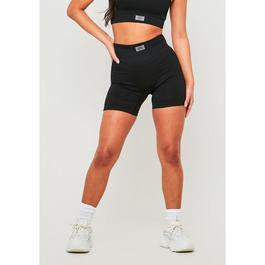 Missy Empire Gabby Black Missy Sport Ribbed High Waisted Cycle Short