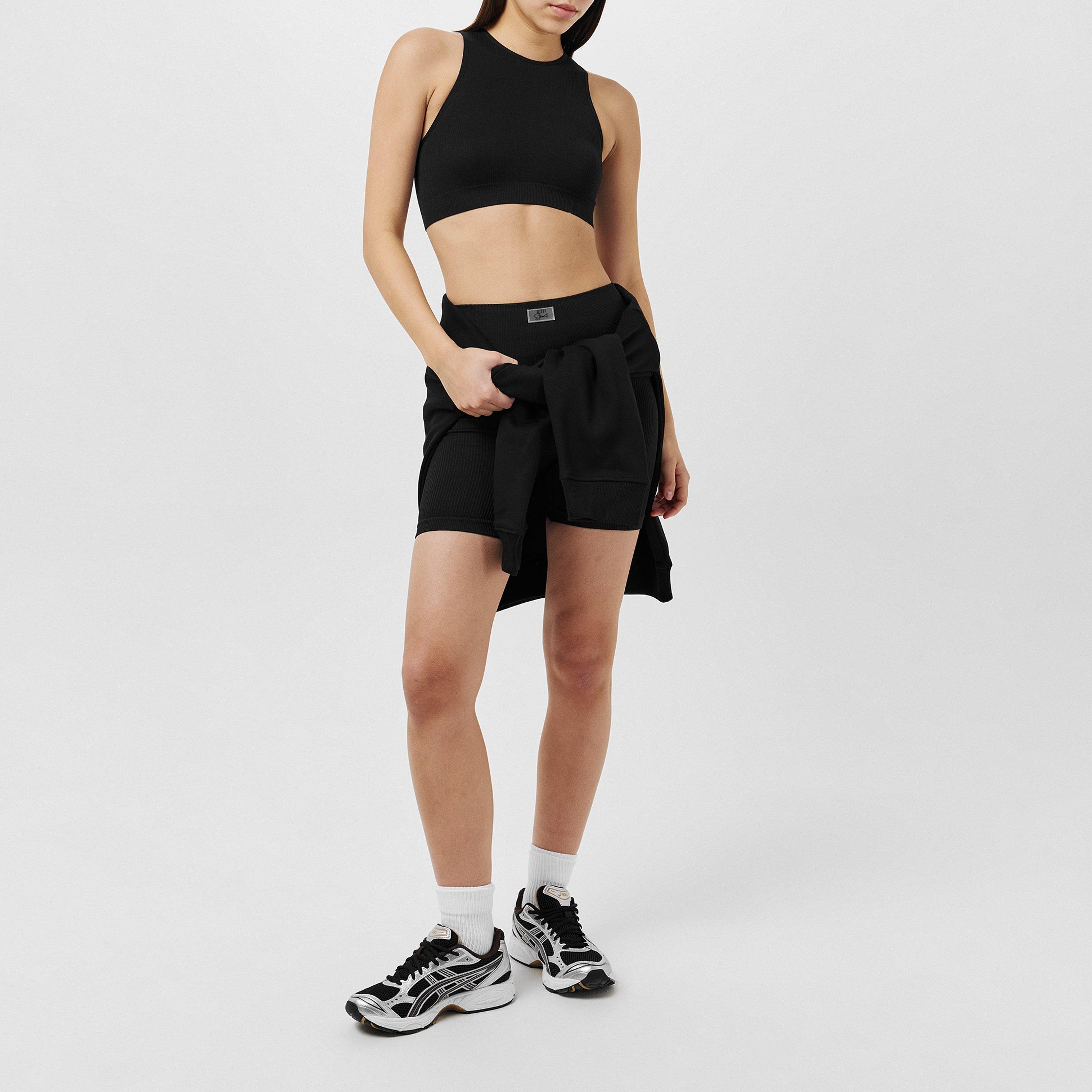 Sort - Missy Empire - Black Missy Sport Ribbed High Waisted Cycle Short - 6