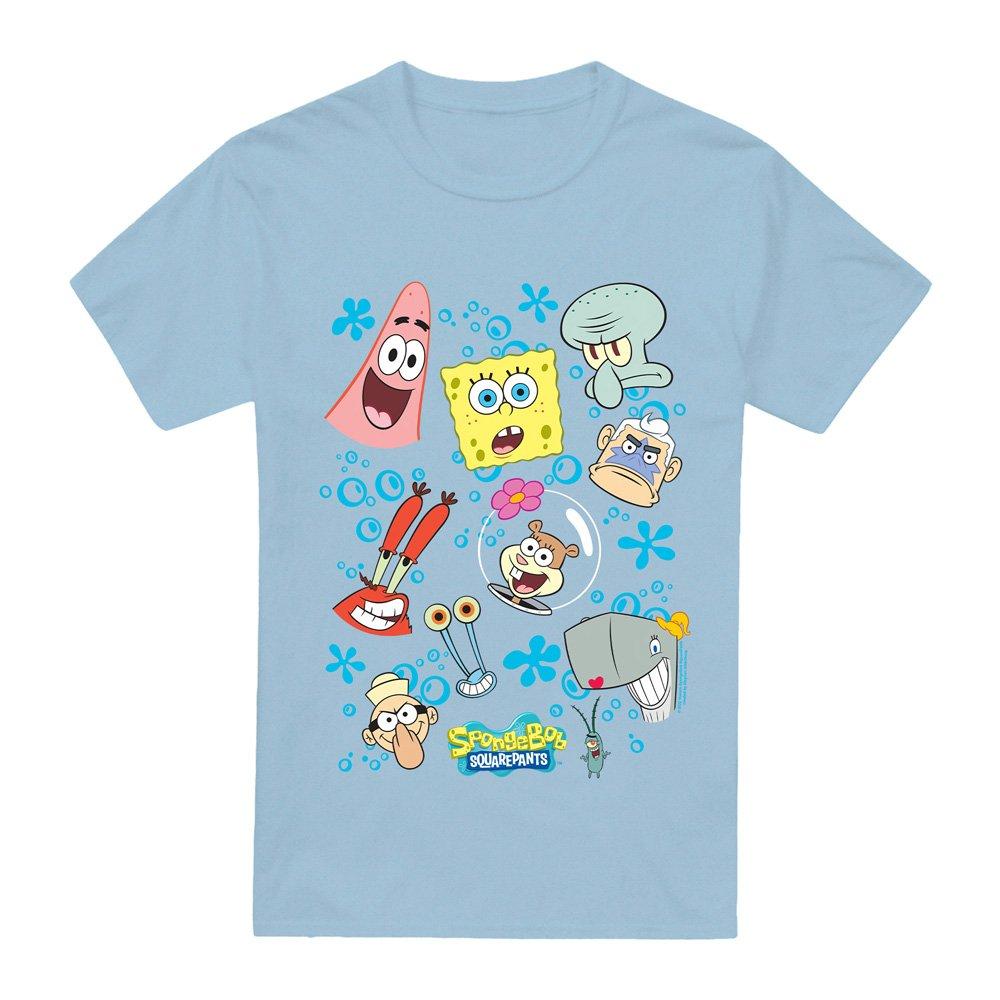 Light Blue - Spongebob - Spongebob Character Faces T-Shirt Light Blue - 4
