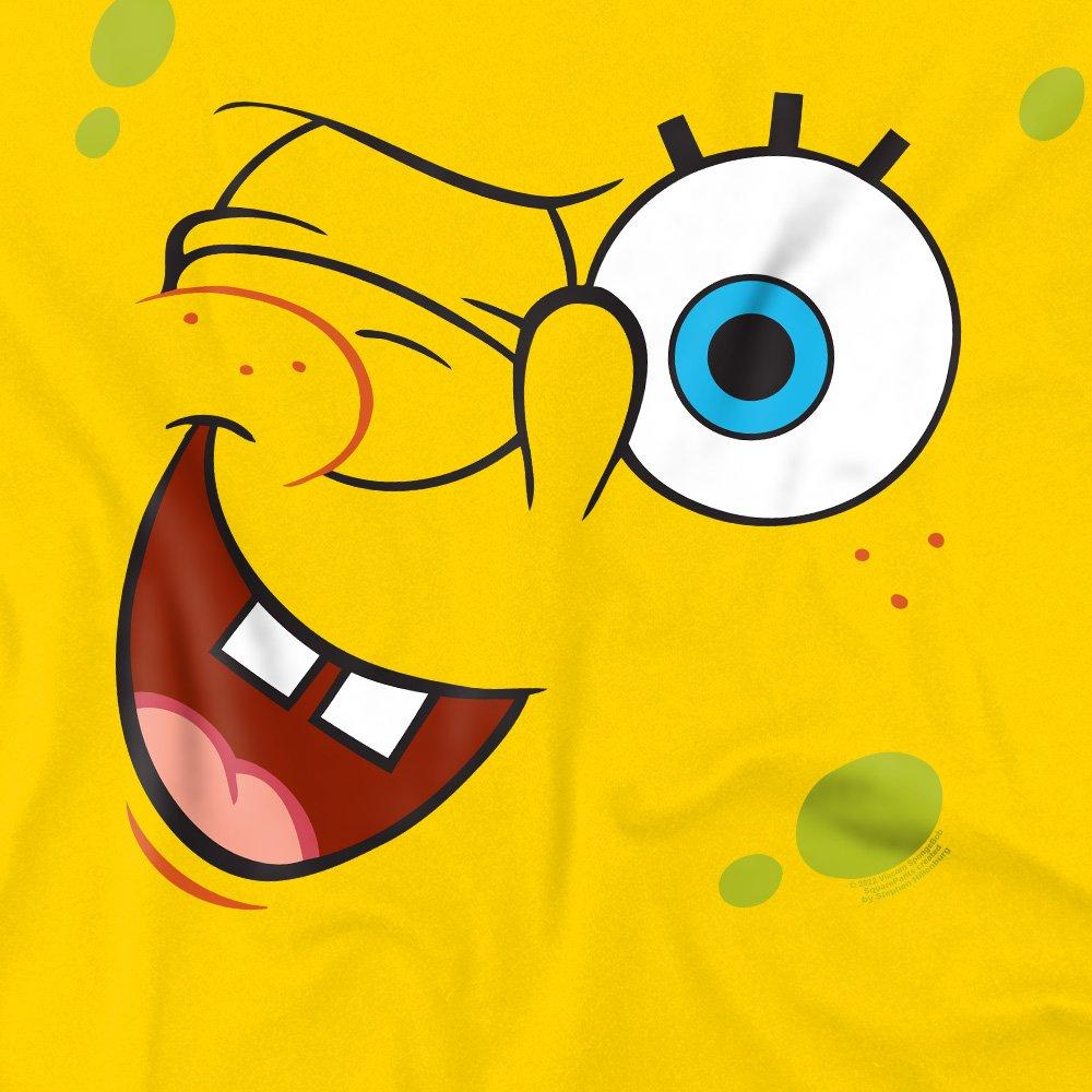 Yellow - Spongebob - Spongebob Winking Face Unisex Adult T Shirt Yello - 2